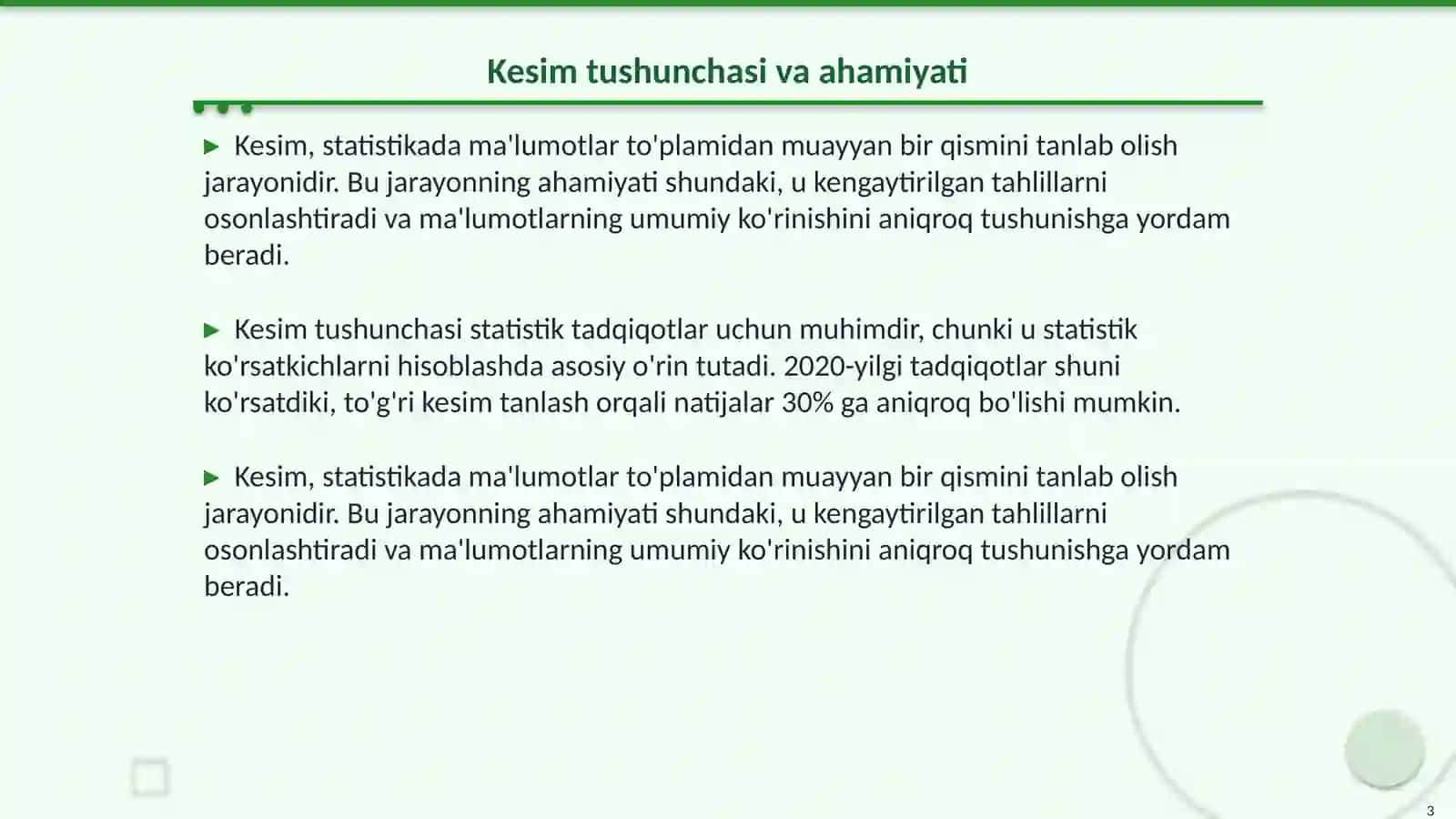 Kesim haqida maʼlumot 3