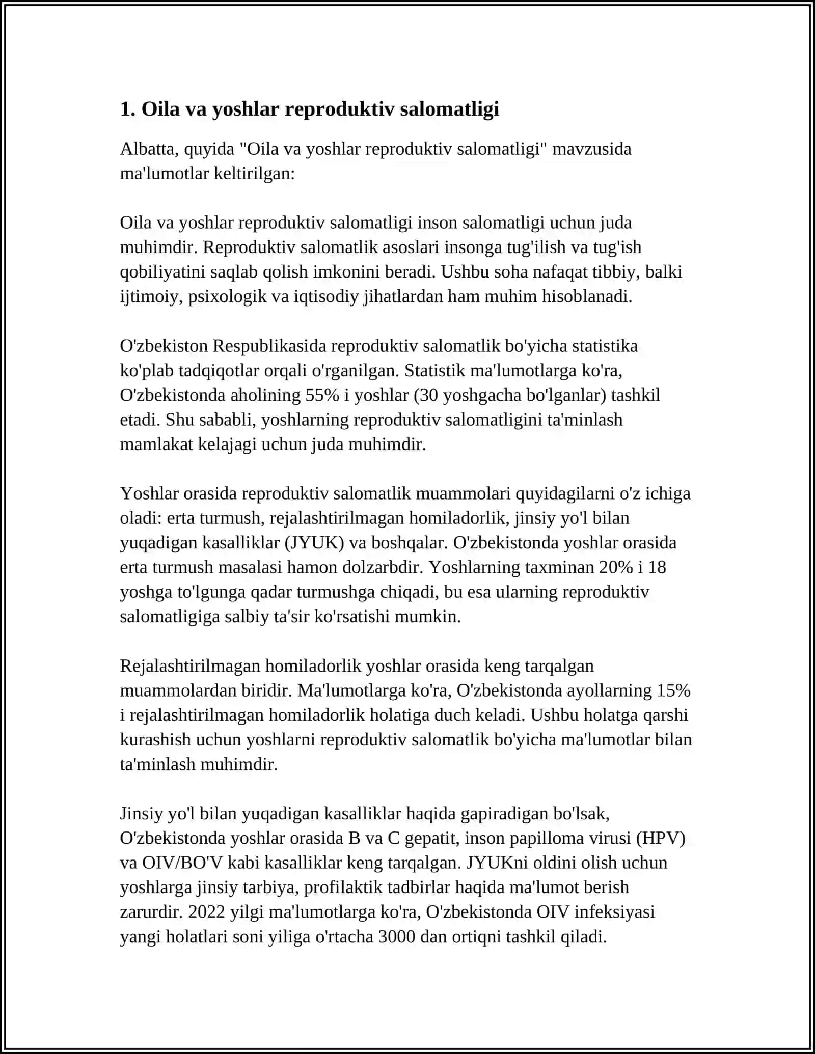 YOSHLARDA REPRADIKTIV MA'DANIYATINI SHAKLANTIRISHDA OILA MAHALLA VA NODAVLAT TAWKILOTLAR HAMKORLIGI 3