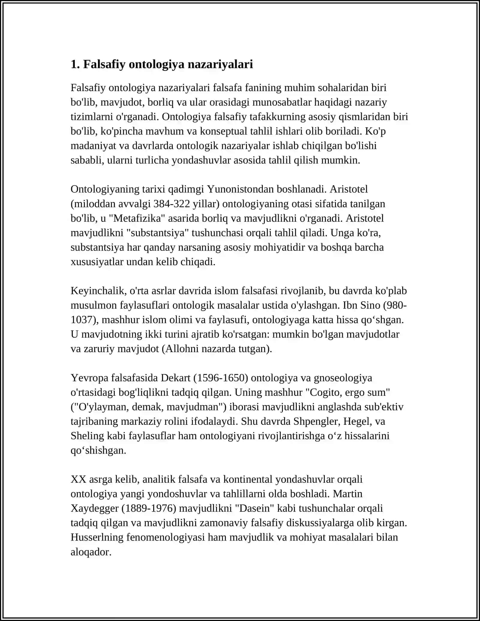 FALSAFA VA TIBBIY ILMIY FANLARDA BORLIQNING MOHIYATIGA OID KONSEPSIYALAR 3