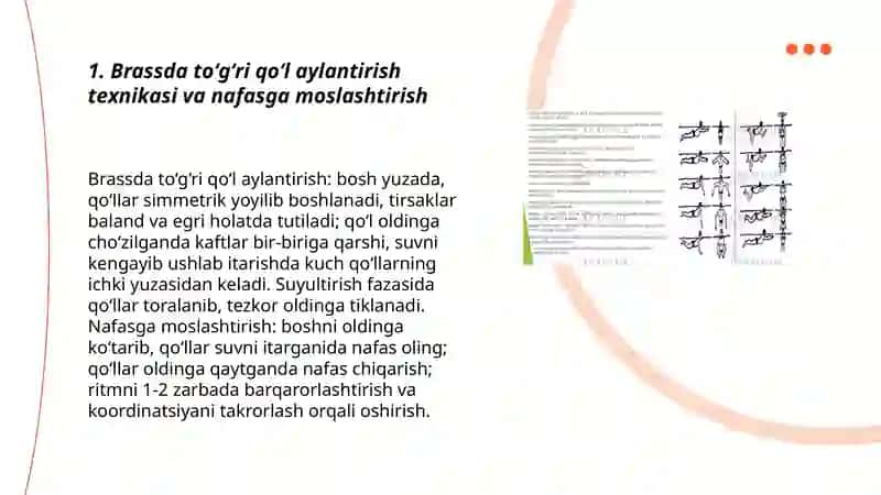 Brass usulida qo'l, oyoq harakati suzish texnikasi 3