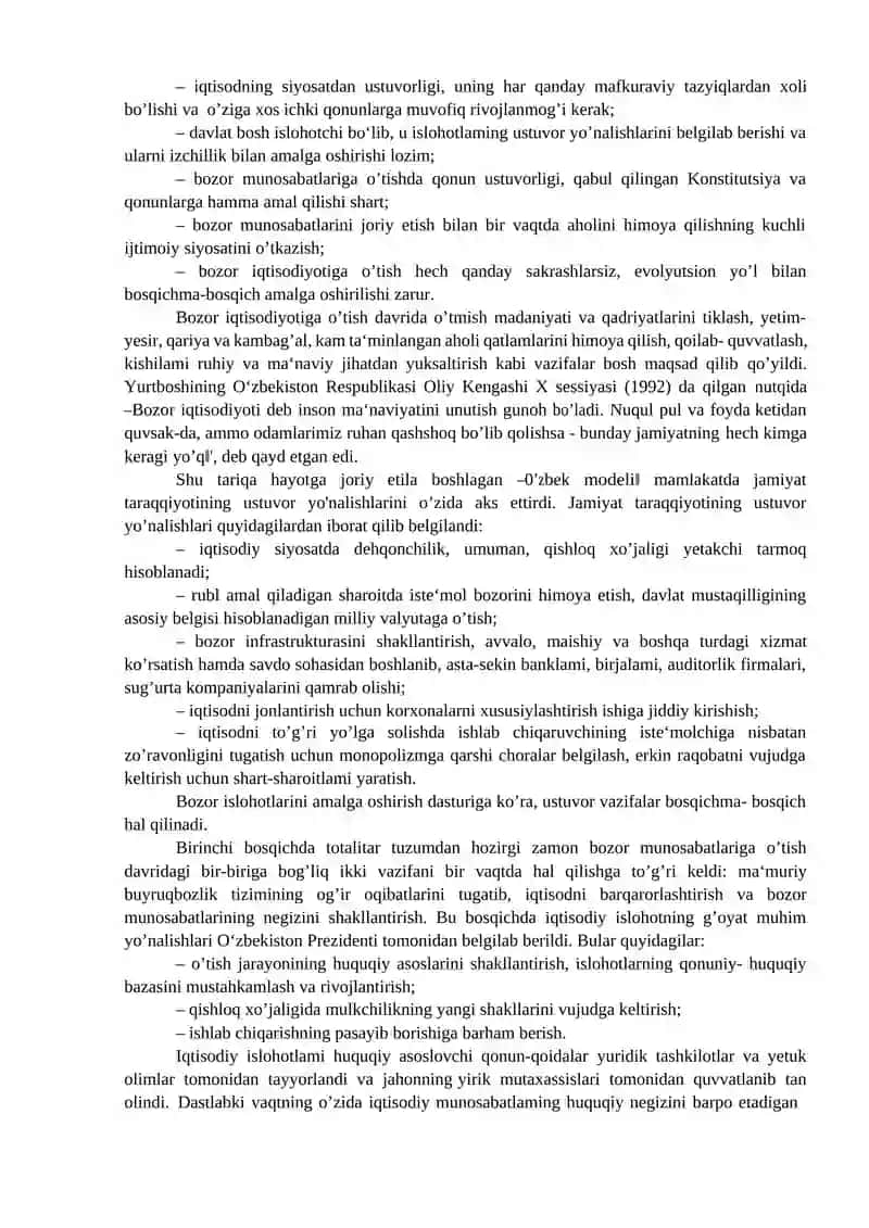O`zbekistonda mibozor munosabatlarining rivojlanishi 3