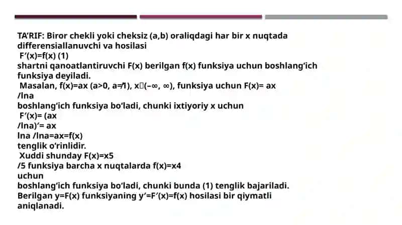 Aniqmas integral. Aniq integral 3