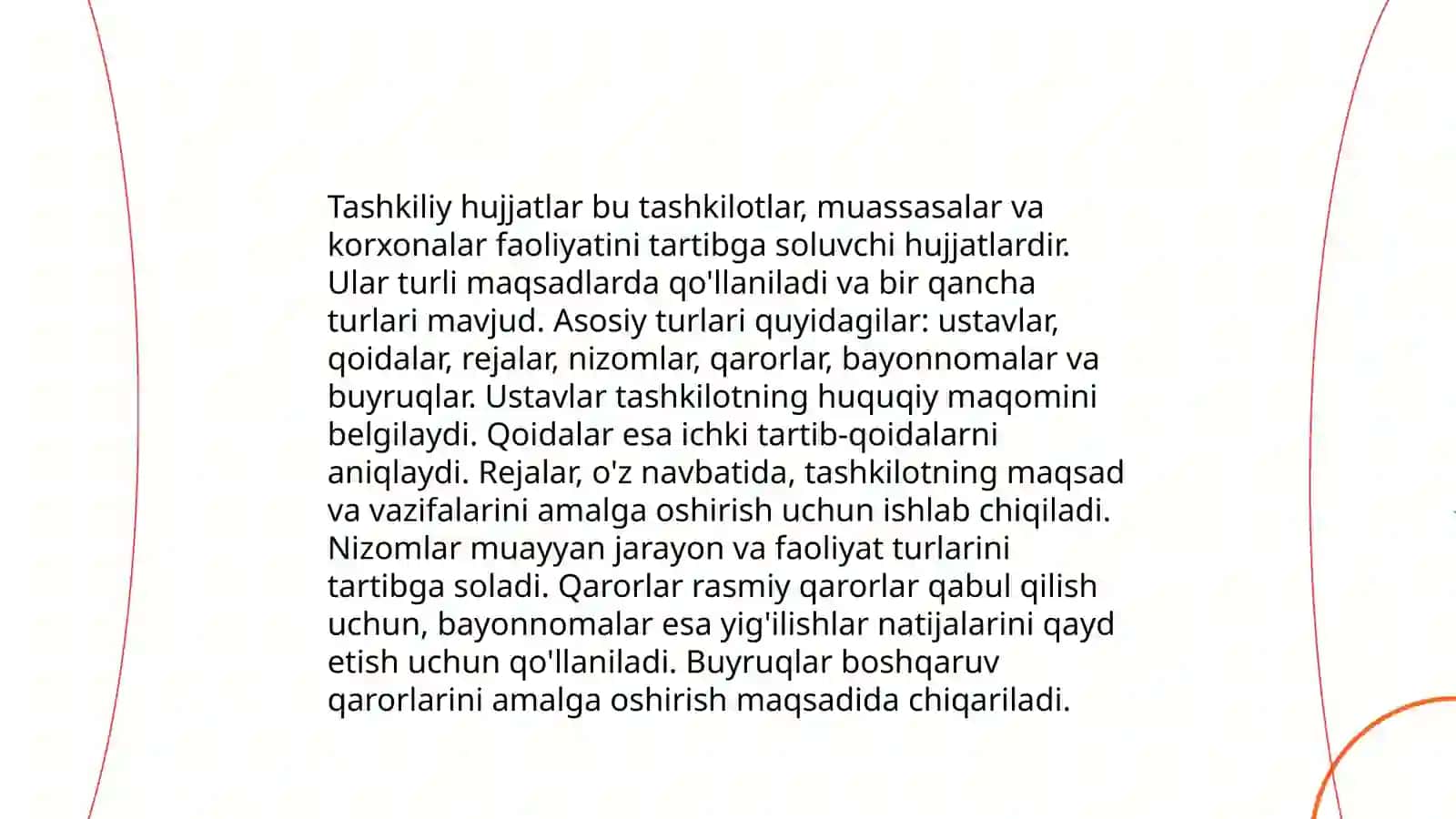 Tashkiliy hujjatlar va ularning ahamiyati. Guvohnoma turlari va ahamiyati 3
