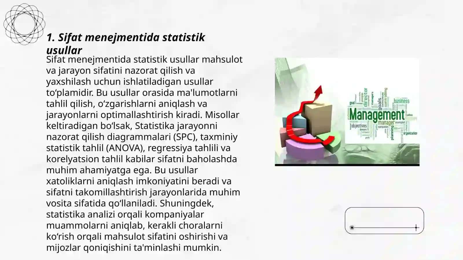 Sifat menejmentida statistik sifat nazorati (SQC) usullarini tushunish 3