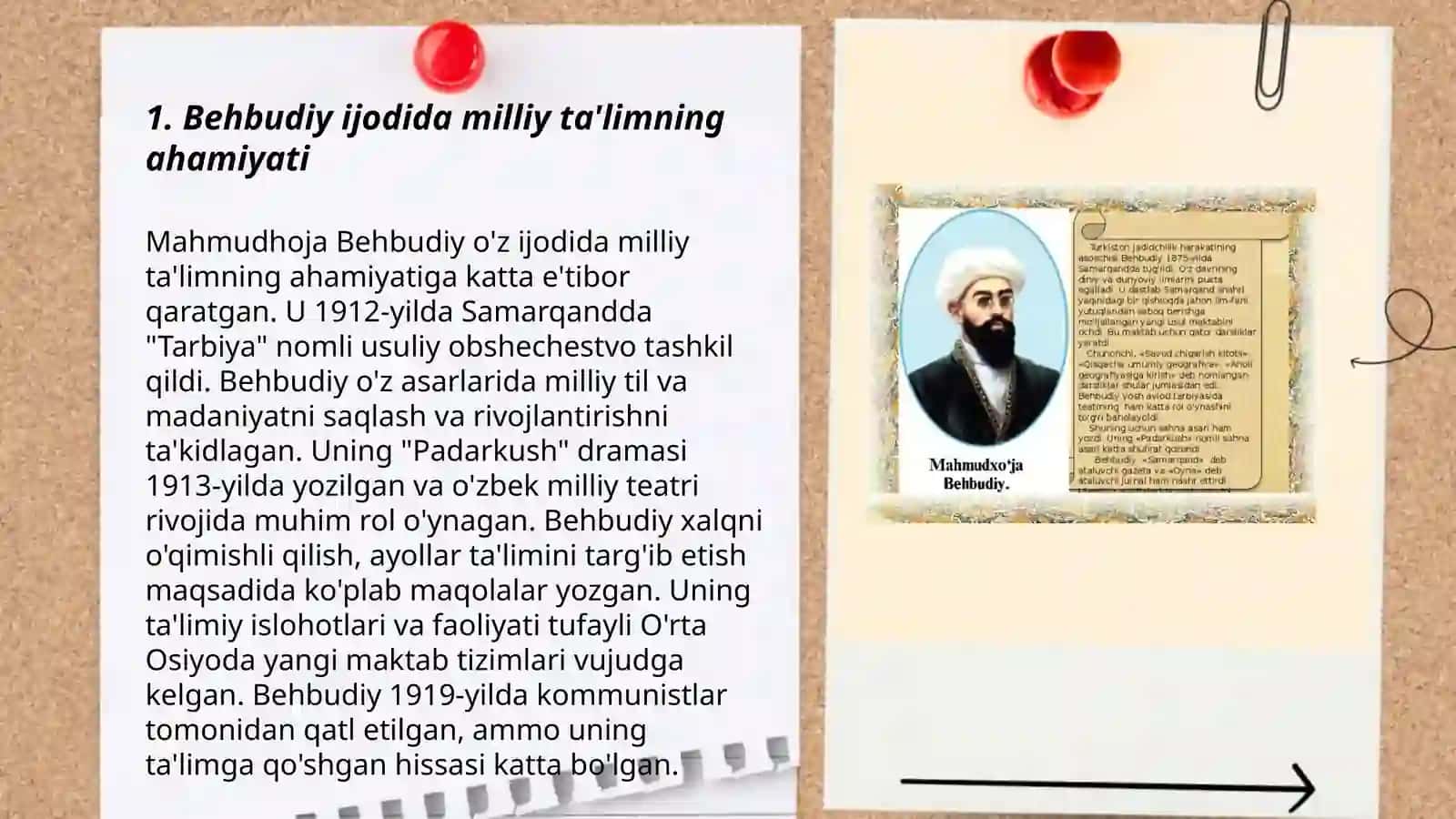 Behbudiy,A.Avloniy,H.H.Niyoziy ijodida ilgari surilgan talim tarbiyaga oid g'oyalar 3