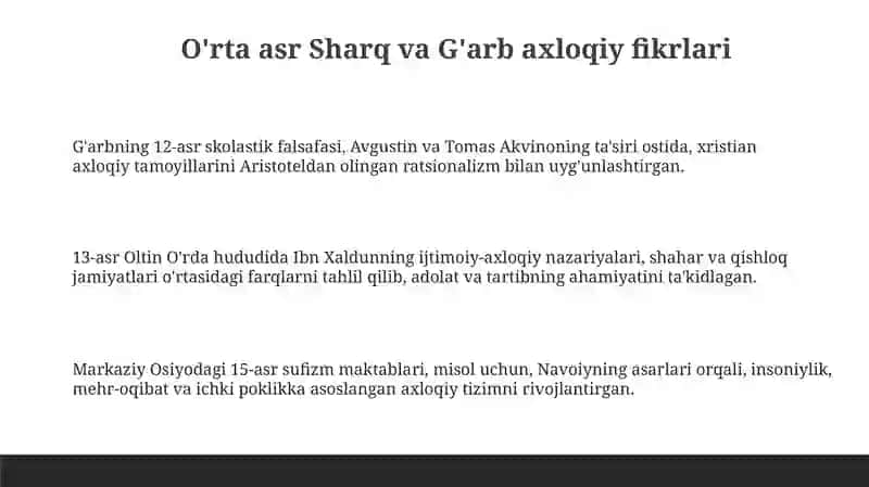 Falsafa tarixi Sharq va G`arb mutafakkirlari ijodida axloqiy qarashlar 3