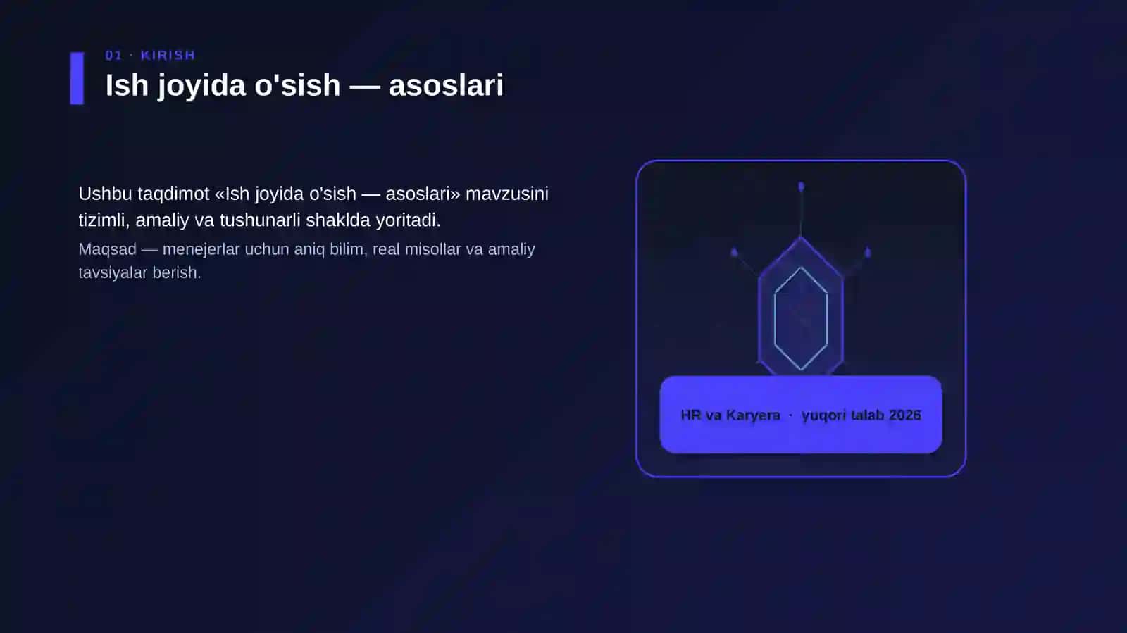 Ish joyida o'sish — asoslari 3