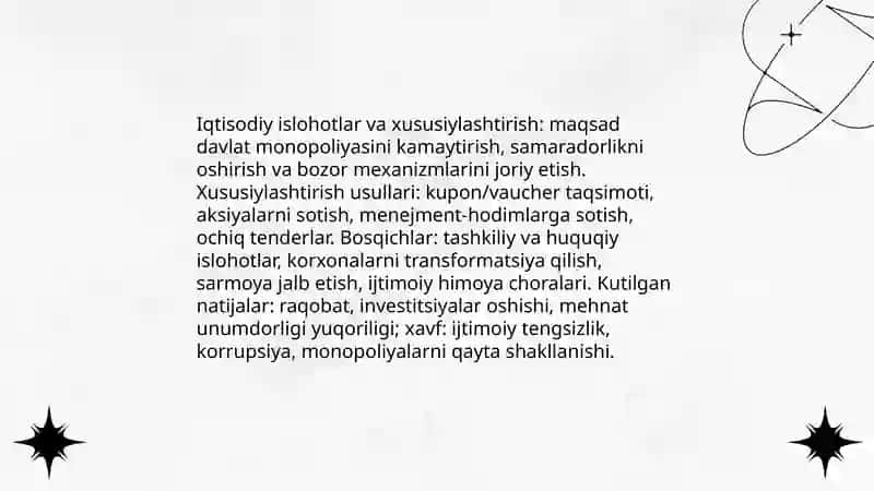 Iqtisodiyotning bozor munosabatlariga oʻtish 3