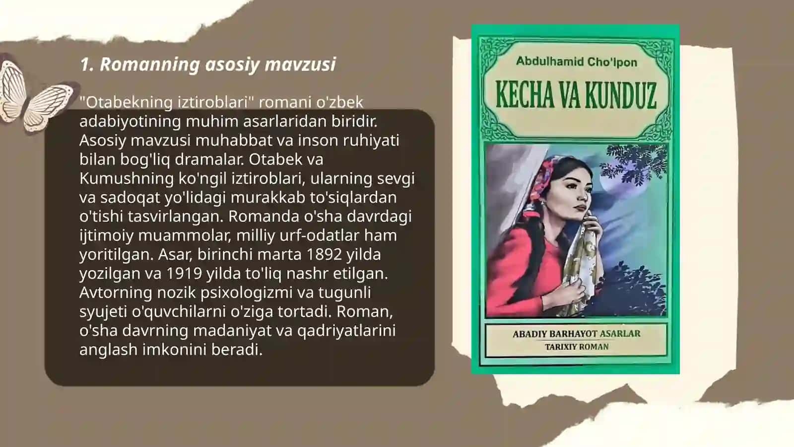 "Otabekning iztiroblari" romani tahlili 3