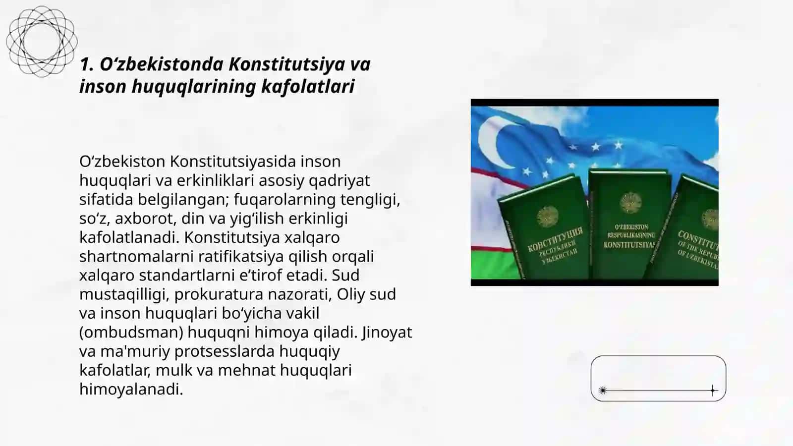 Oʻzbekistonda Konstitutsiya va inson huquqlarining kafolatlari 3