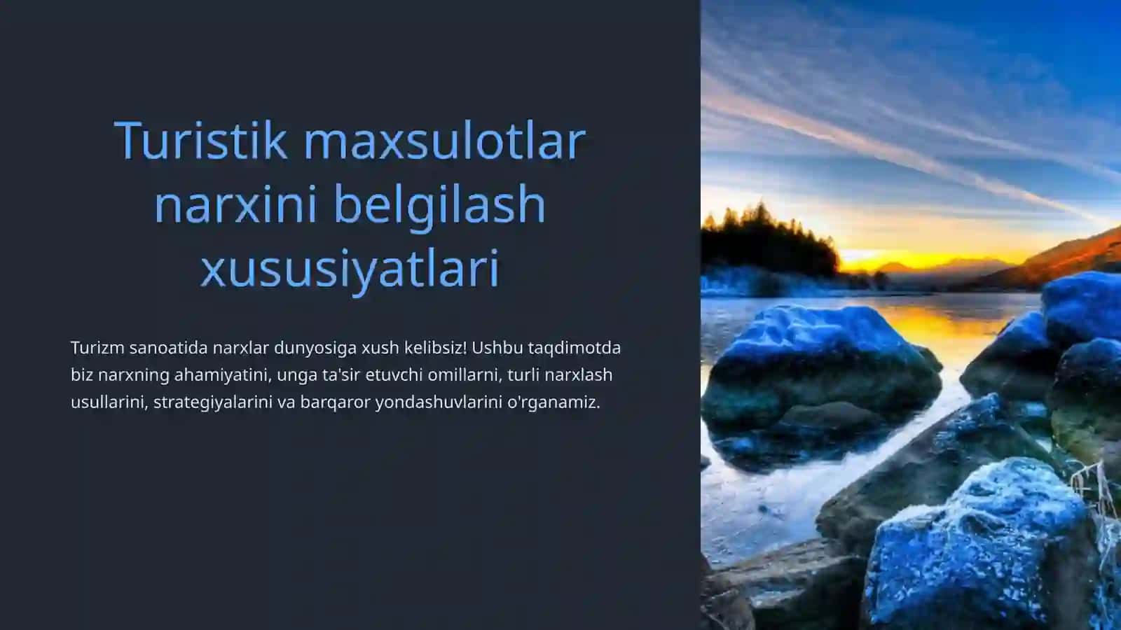 Turizmda narx belgilash 3