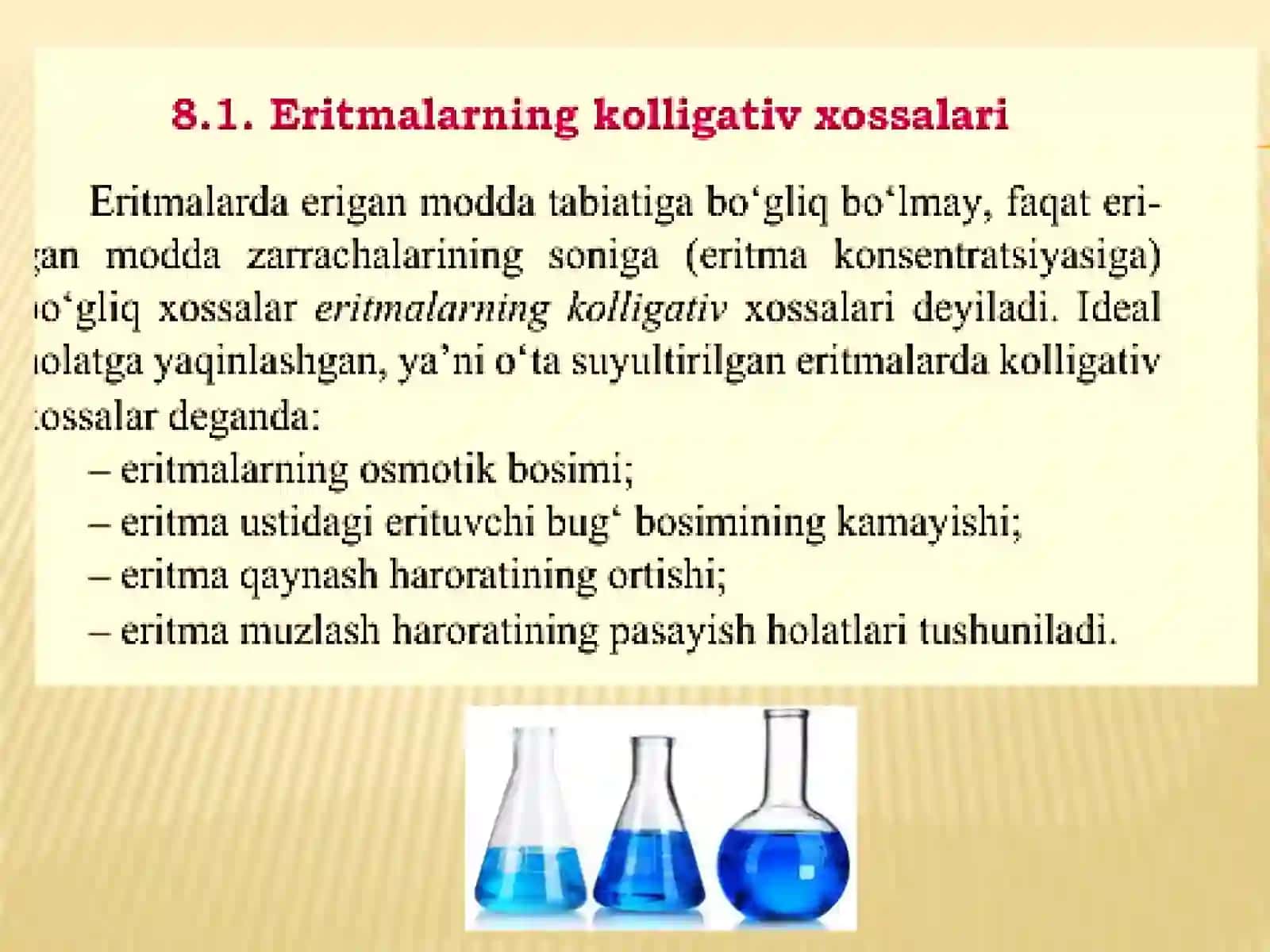 Eritmalarning kolligativ xossalari 3