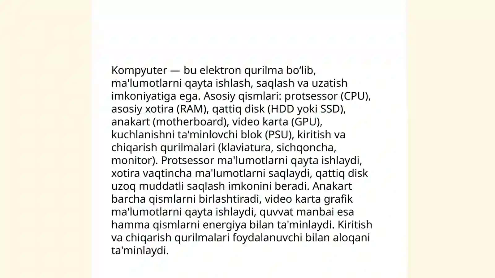 Boshlangʻich sinf oʻquvchilarining axborot savodxonligini shakllantirish.Kompyuter qurilmalari haqida tushuncha berish 3