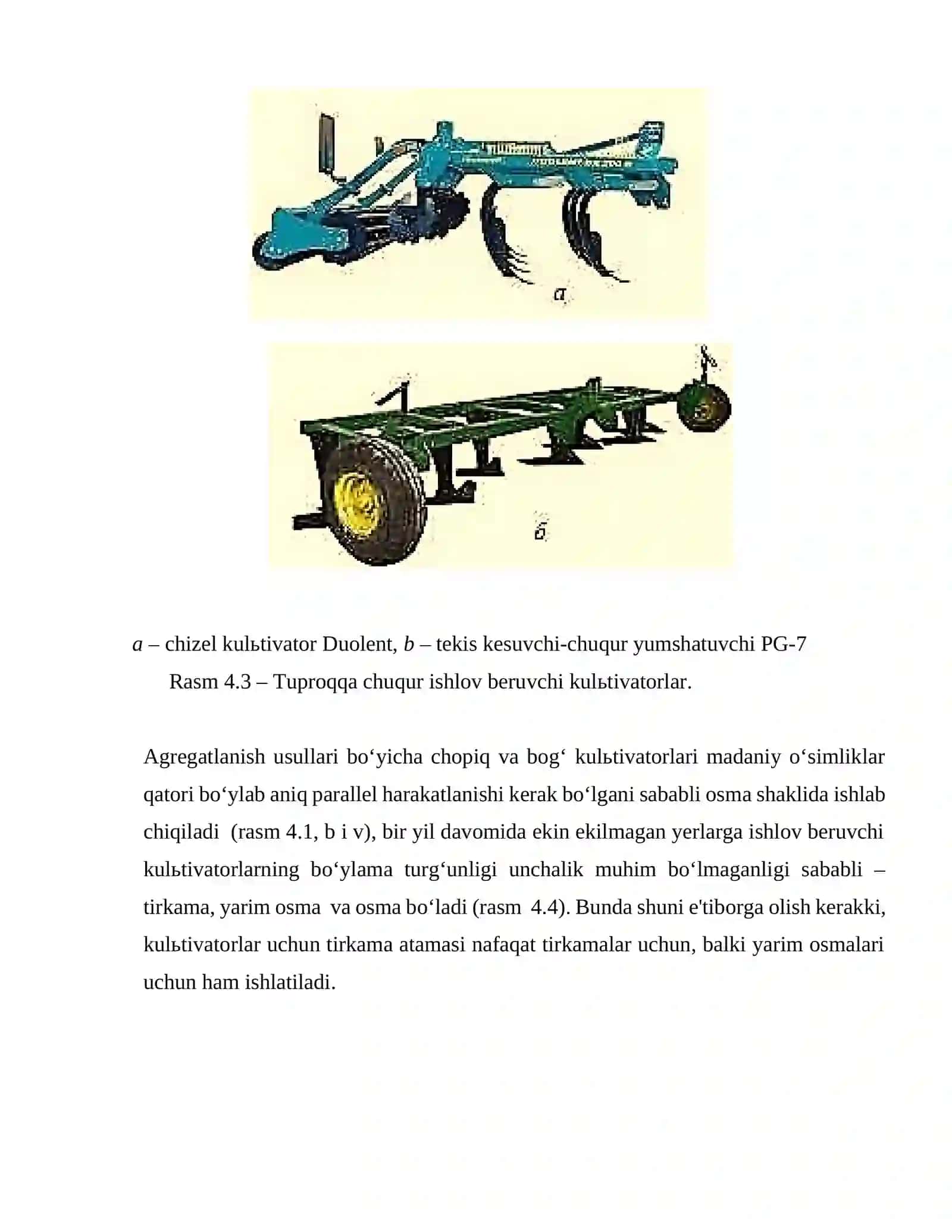 Kultivatorlar, ularning rivojlanish tendentsiyasi 3