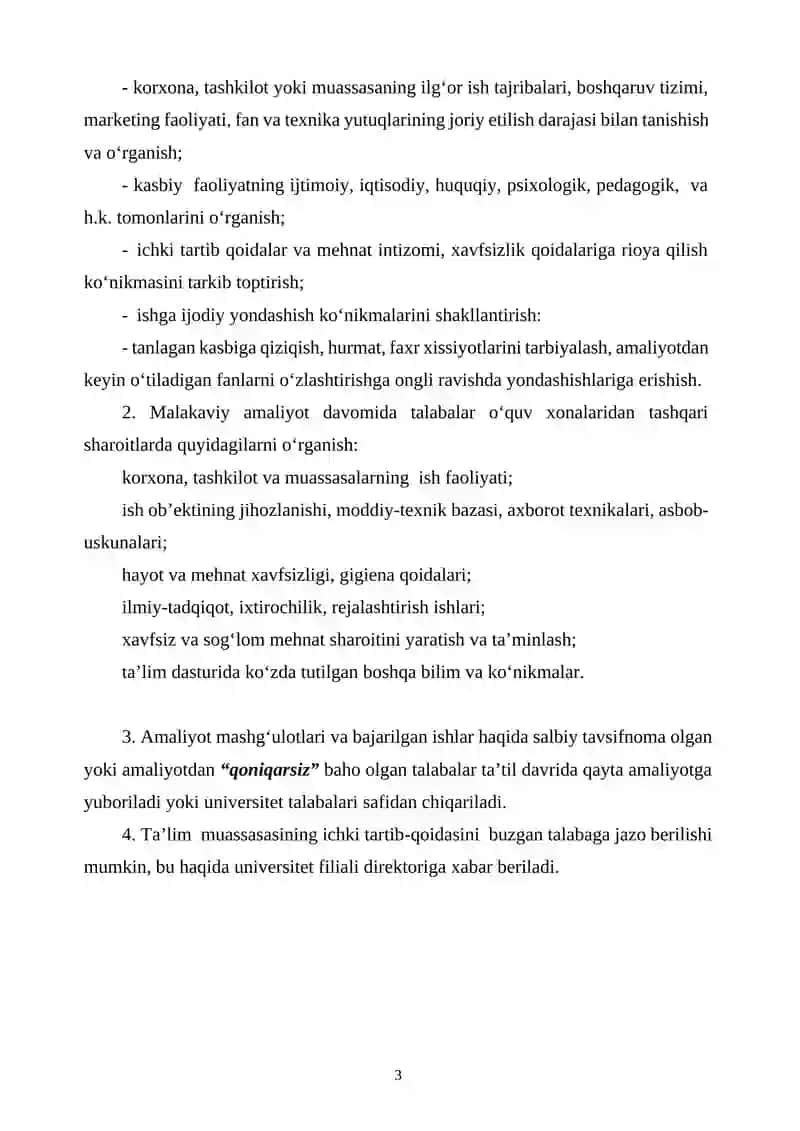 Amaliyot kundaligi (tayyor namuna) 3