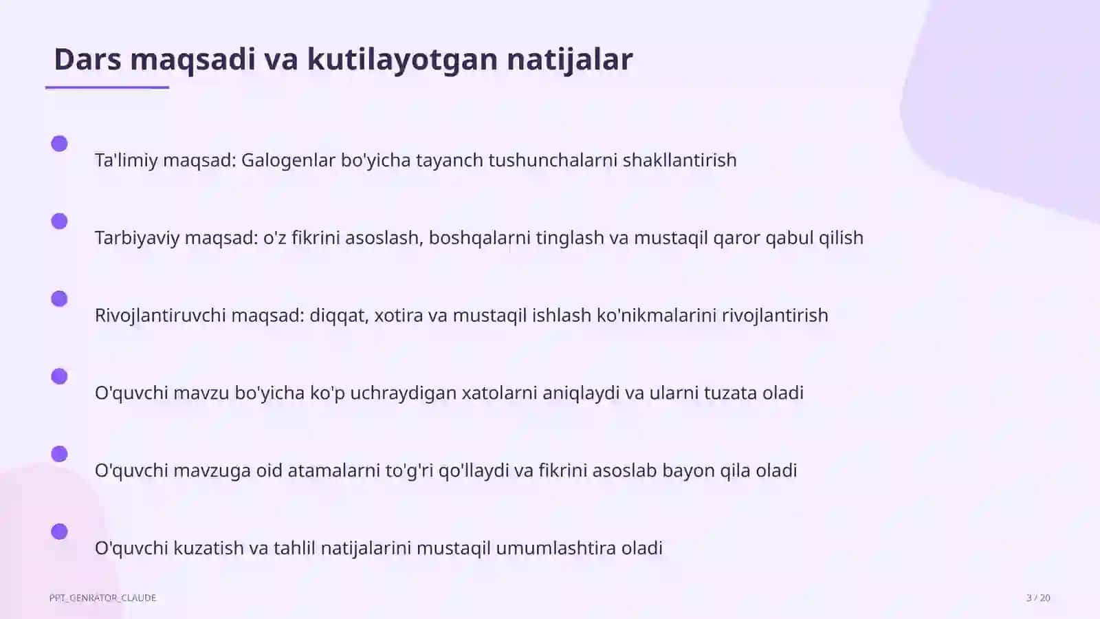 Galogenlar (9-sinf) 3