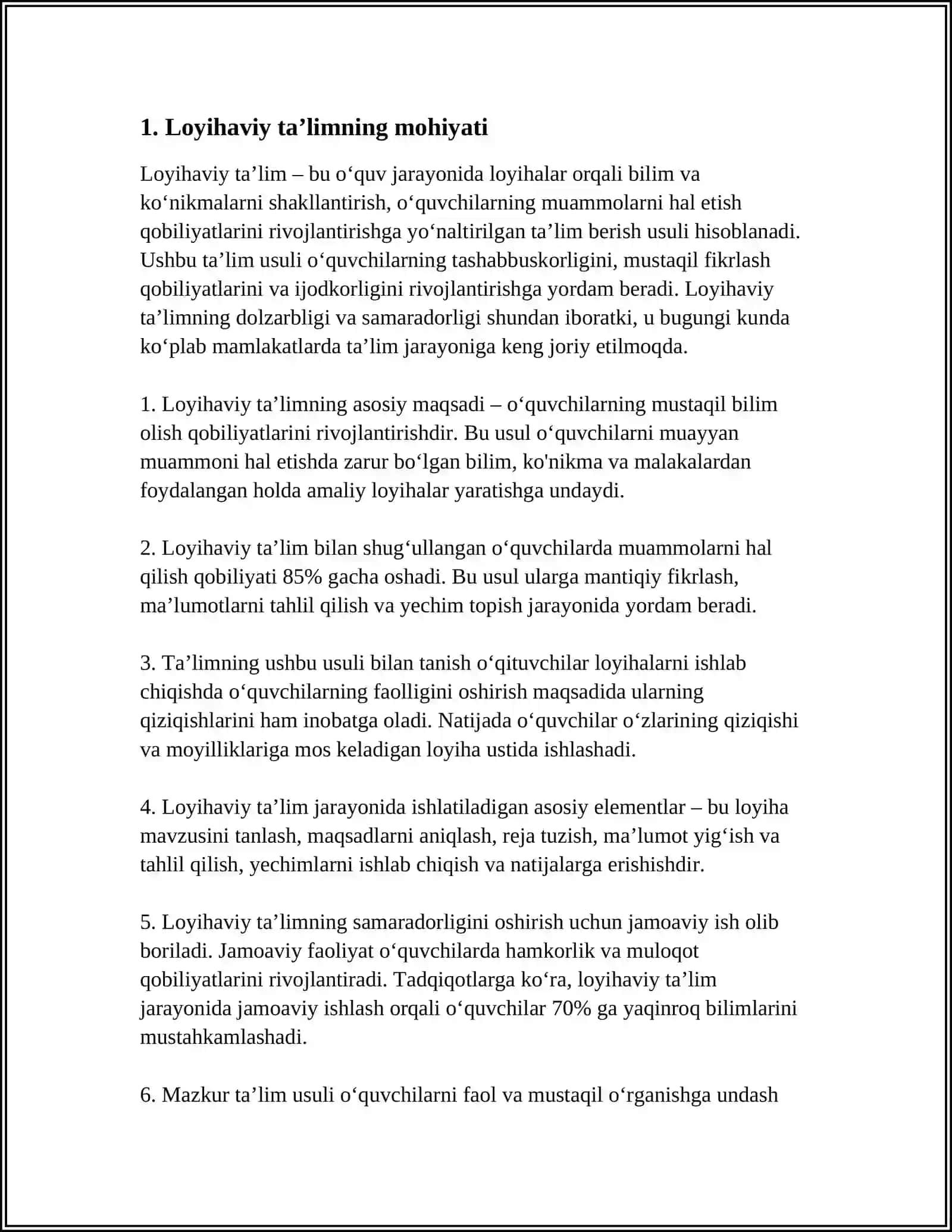ÓQUV - LOYIHAVIY TAʼLIMNING ASOSIY TAMOYILLARI 3