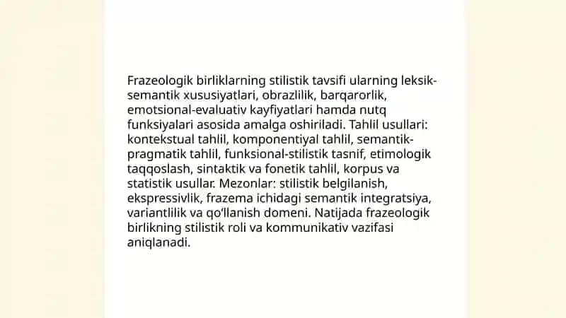 Frazeologik birliklarning stilistik tahlili 3