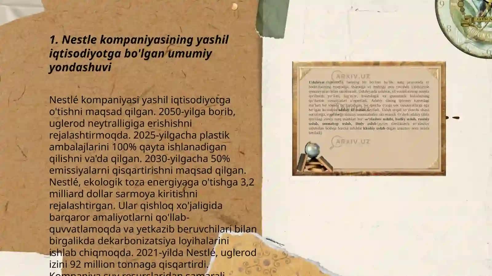 Nestle kompaniyasi va yashil iqtisodiyotga qoshayotgan hissasi 3