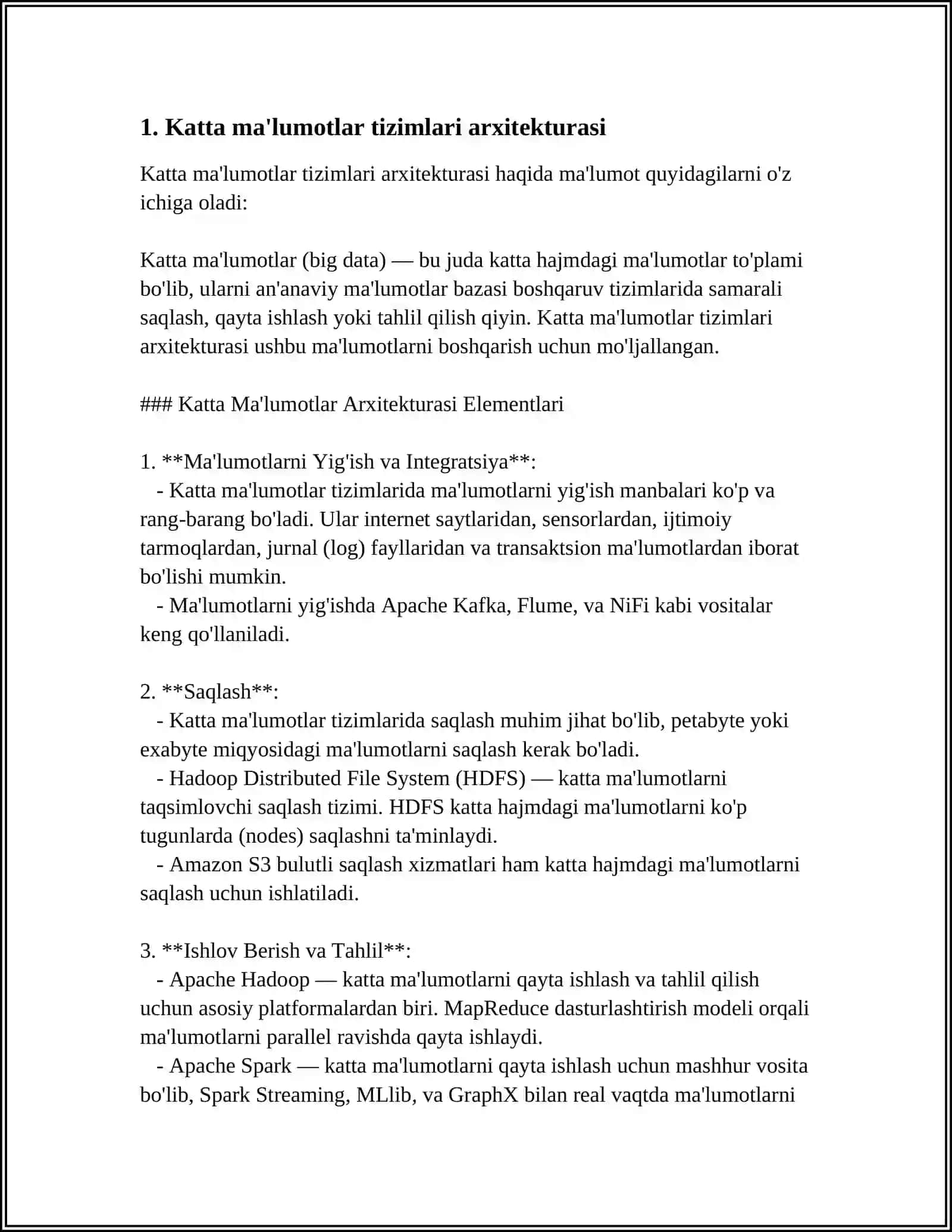 KATTA MA'LUMOTLAR TIZIMLARI VA ETLGA MA'LUMOTLARNI KIRITISH MAVZUSIDA MUSTAQIL ISH 3