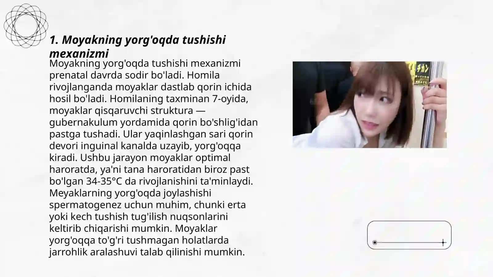 Moyakning yorg`oqqa tushish jarayoni va jinsiy a'zolarning rivojlanish nuqsonlari 3