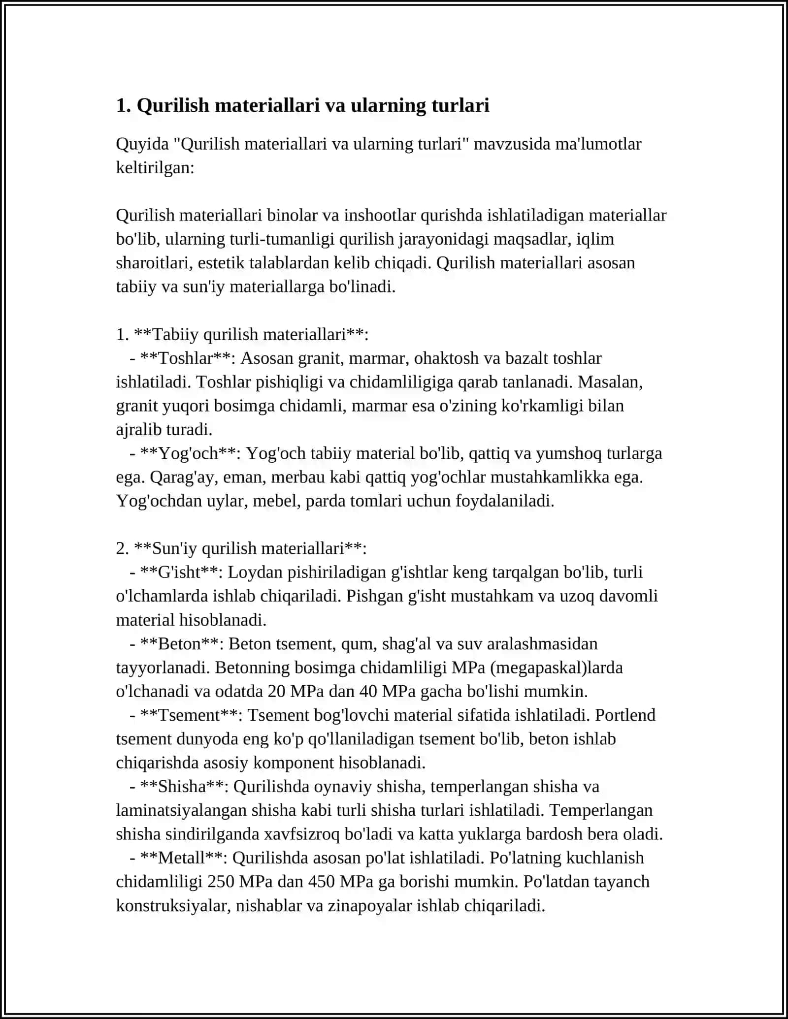 Qurilish materiallari va ularning turlari 3