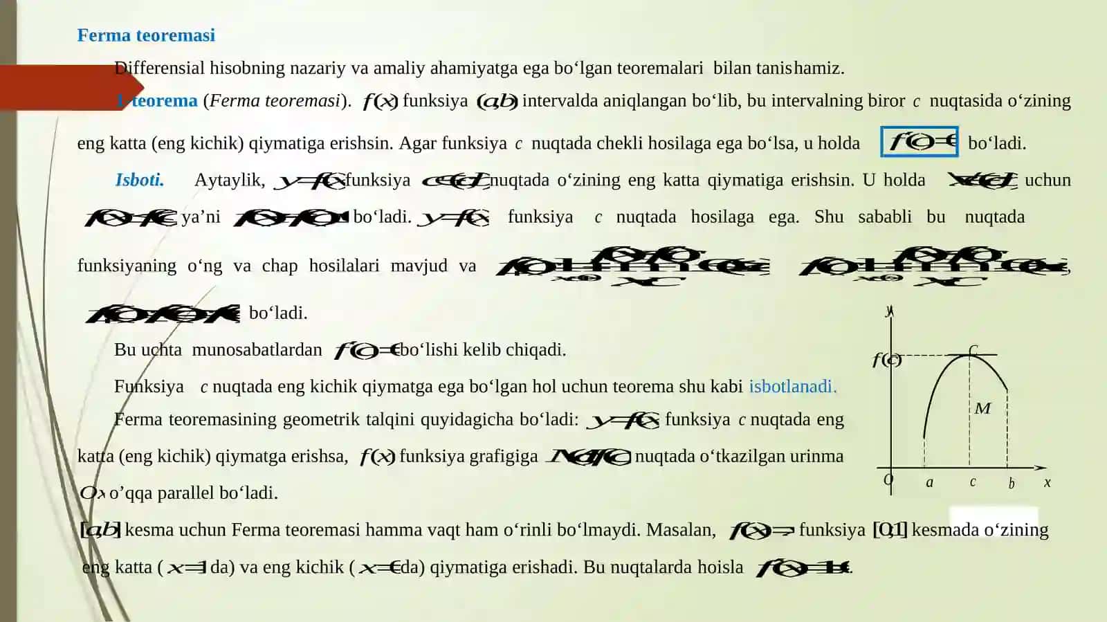Differensial hisobning asosiy teoramalari 3