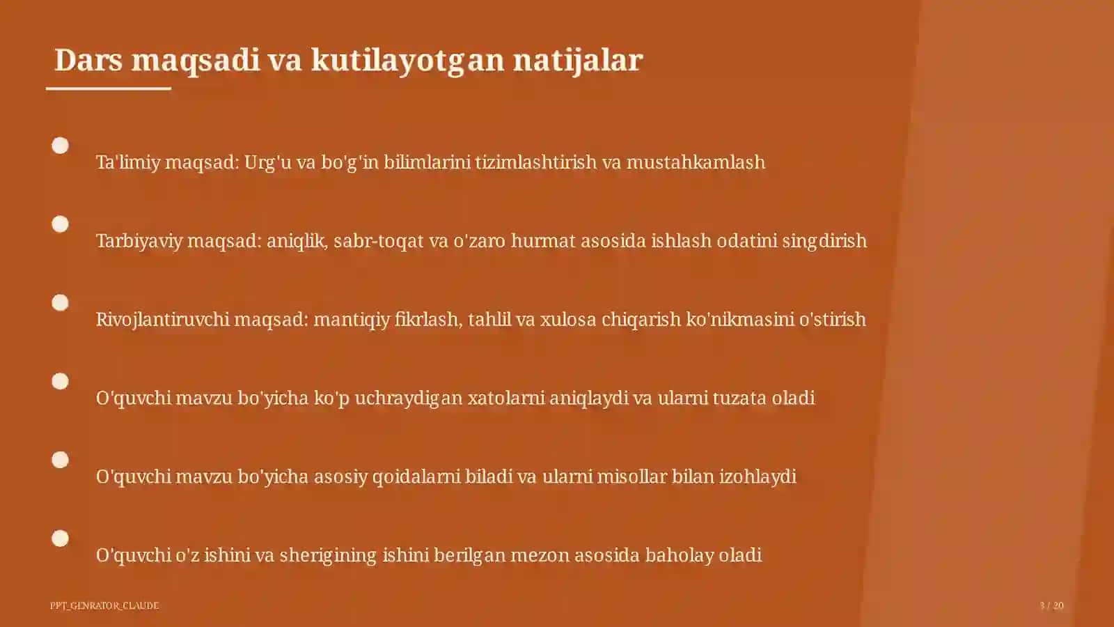 Urg'u va bo'g'in (5-sinf) Ona tili (5–11) — metodik birlashma uchun 3