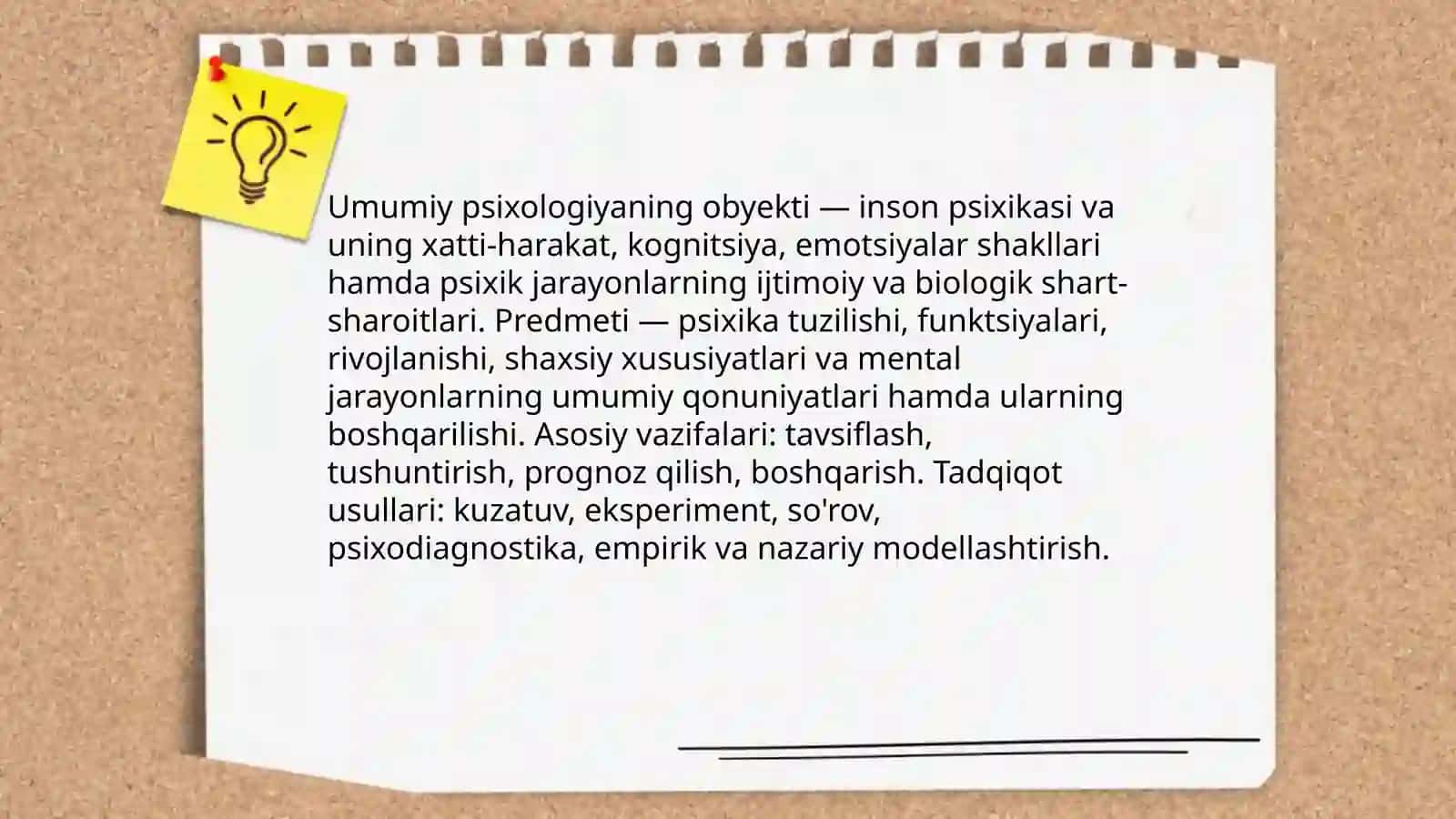 Umumiy psixologiya fanining predmeti vazifalari metodlari 3