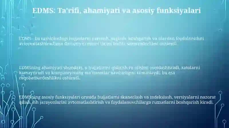 Elektron hujjatlarni boshqarish tizimlari 3