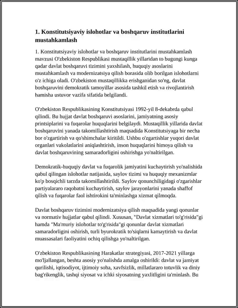 Konstitutsiyaviy islohotlar va boshqaruv institutlarini mustahkamlash 3