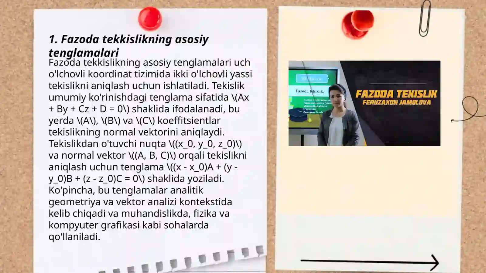 Fazoda tekkislikning turli tenglamalari 3