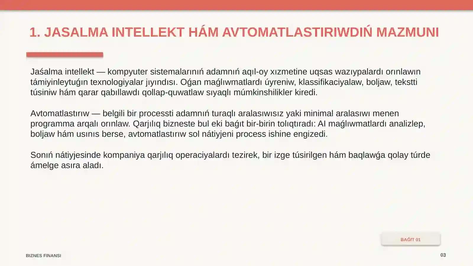 Qarjiliqliq Biznes Tez O'zgerip, AI va Avtomatlashtiruv Texnologiyalari 3