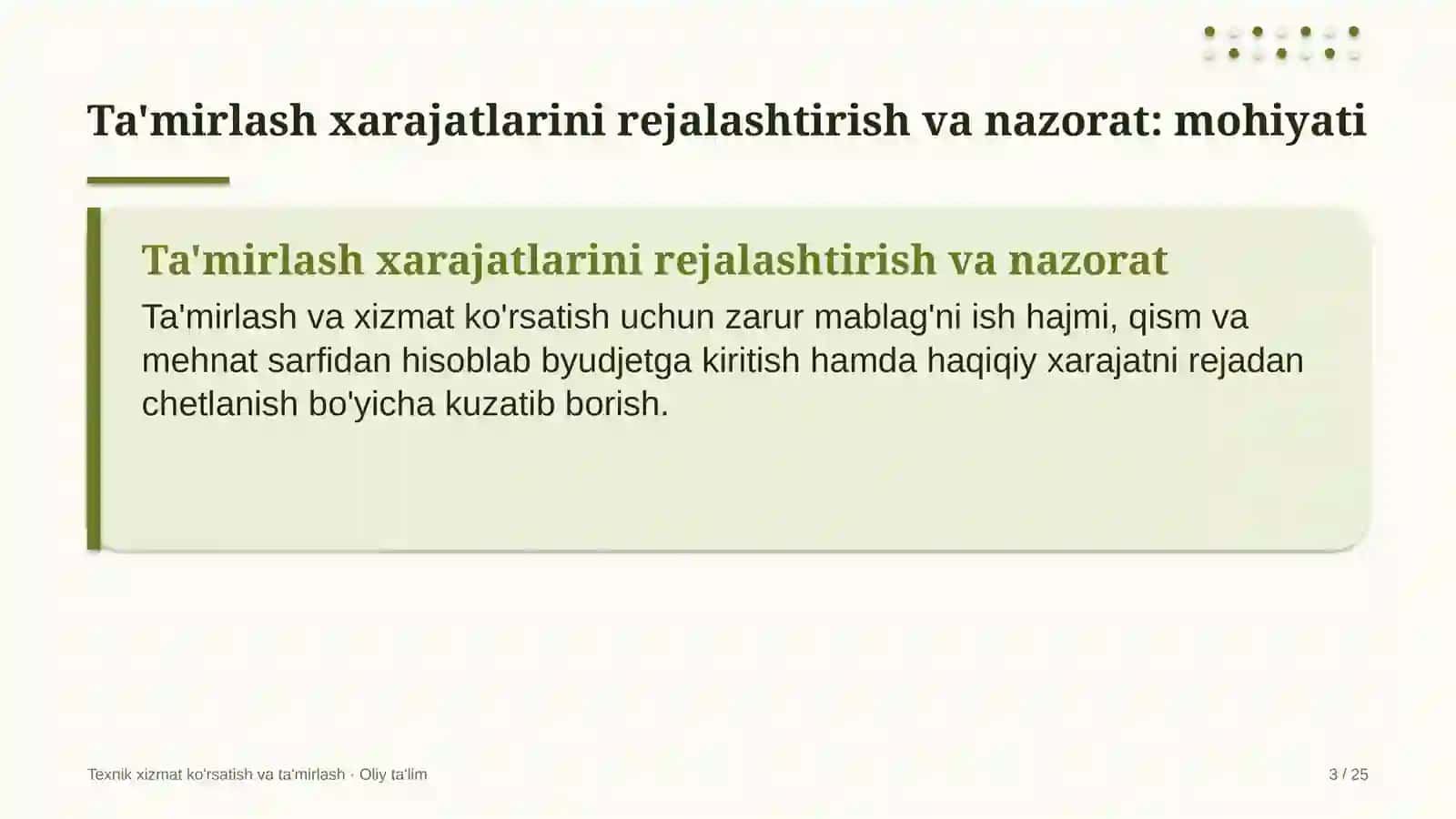 maishiy texnika ta'mirlash ustaxonalarida ta'mirlash xarajatlarini rejalashtirish va nazorat qilish 1099 3