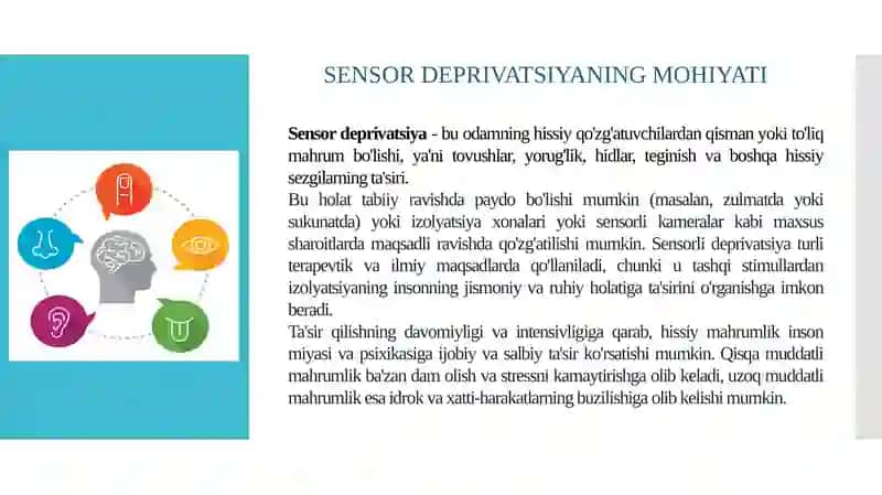 SENSOR DEPRIVATSIYA 3
