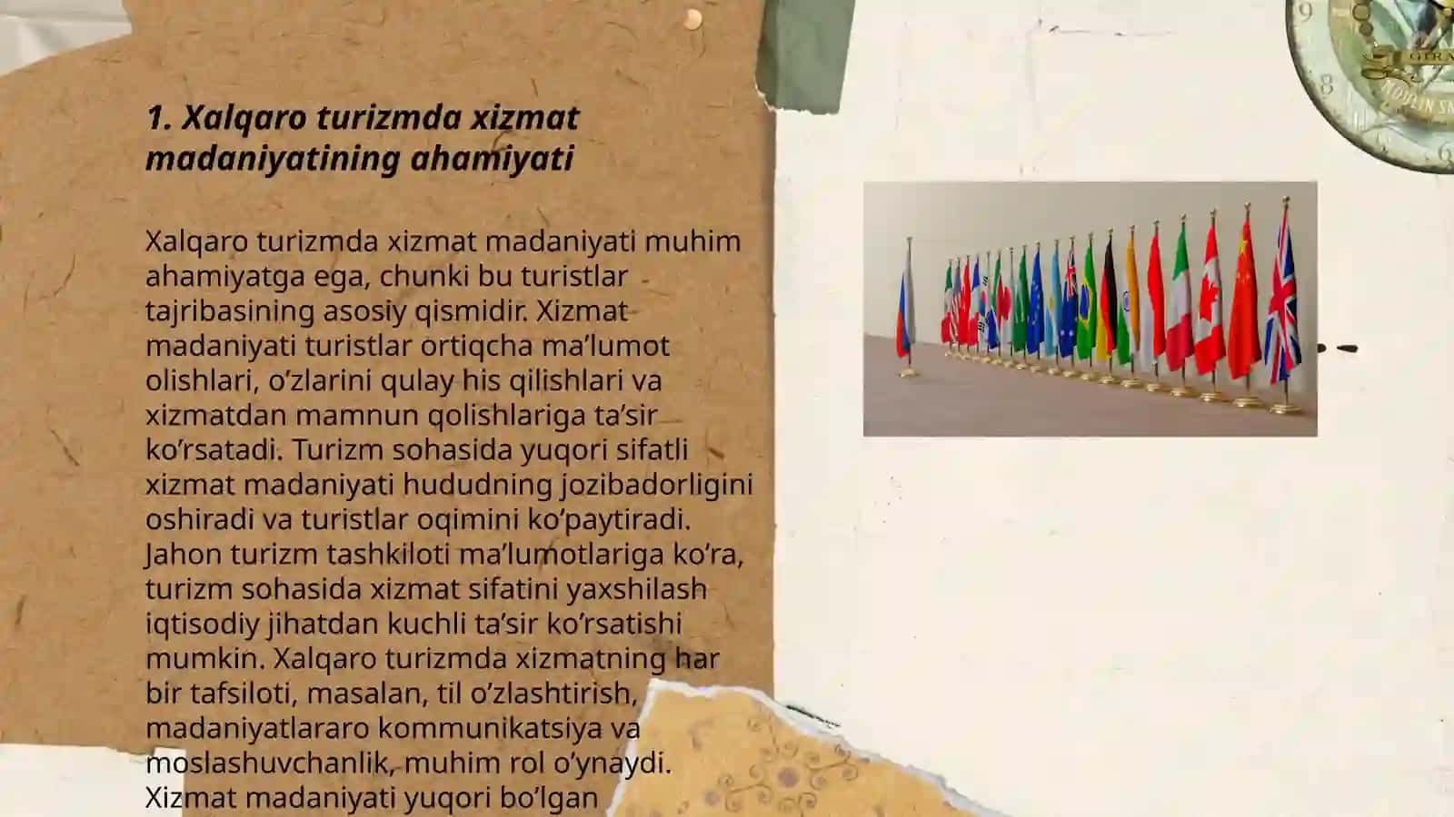 Xalqaro turizmda xizmat ko'rsatish madaniyati 3