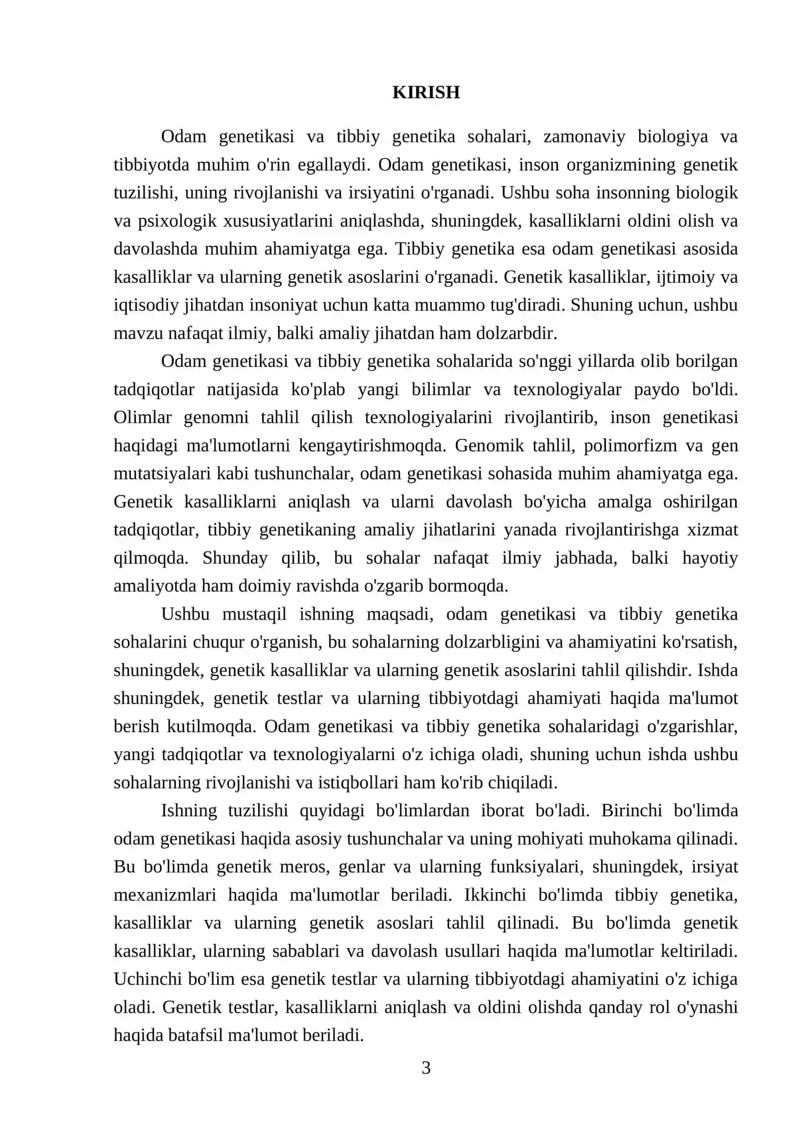 Odam genetikasi va Tibbiy genetika 3