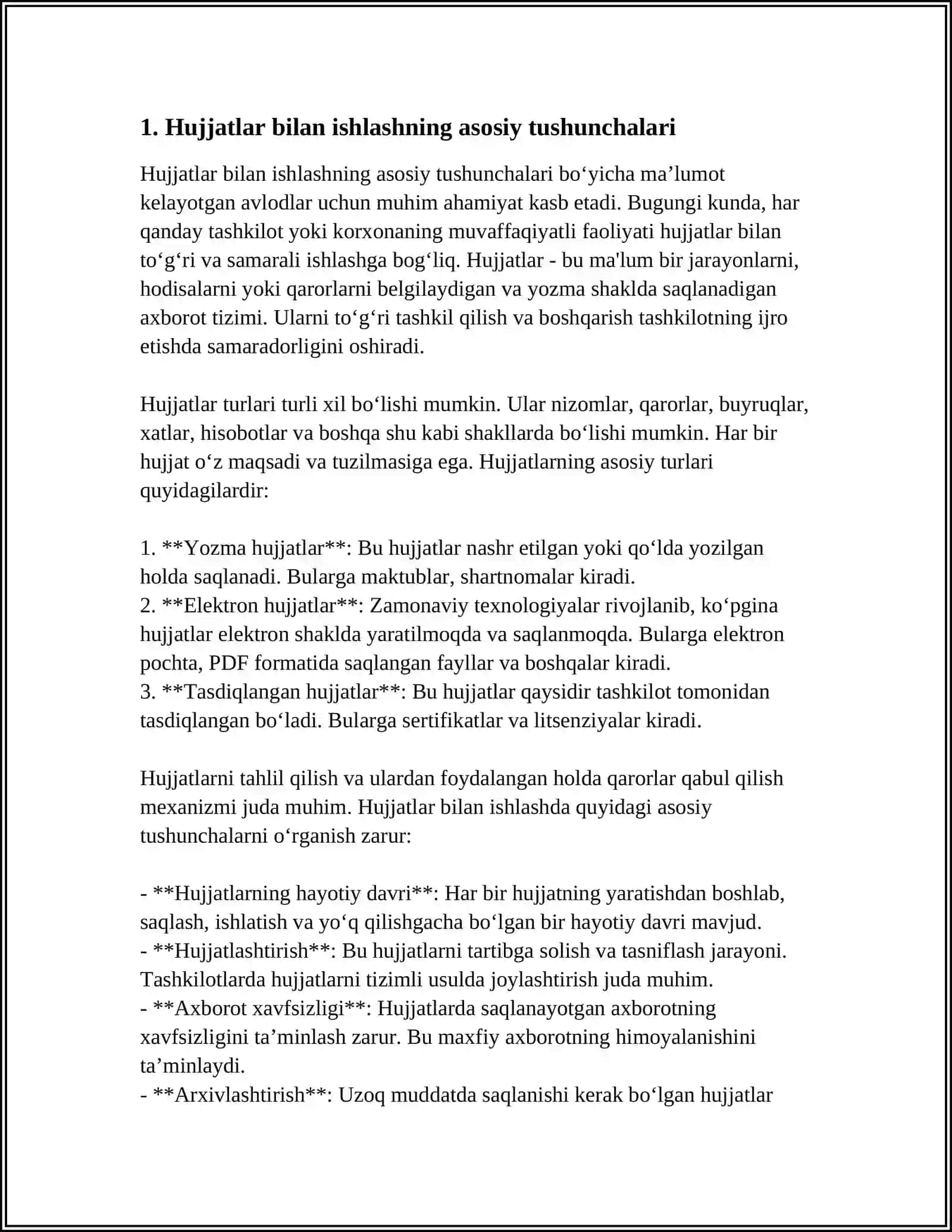 HUJJATLAR BILAN ISHLASHNI O’RGANISH 3