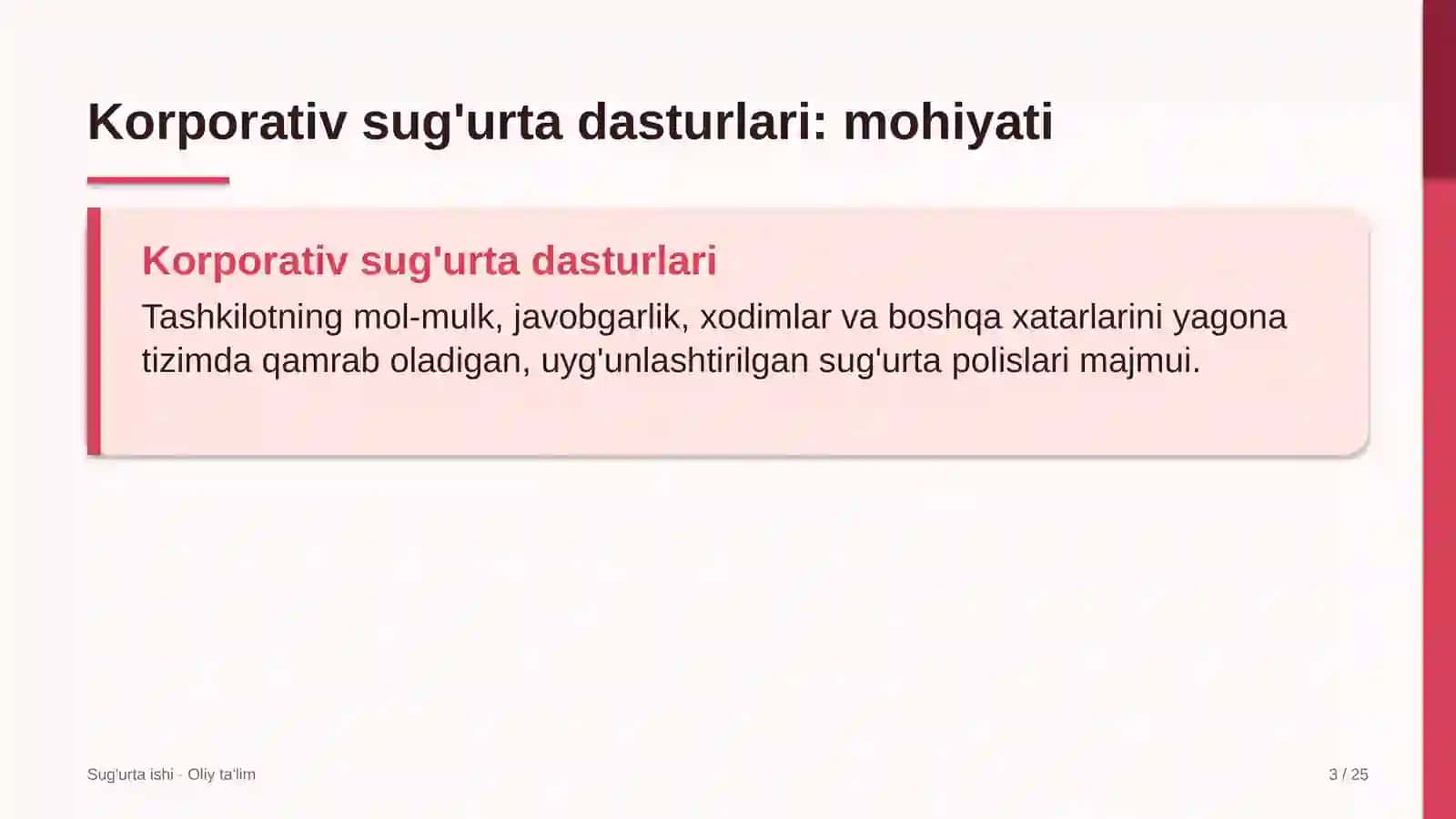 Pillachilikda korporativ sug'urta dasturlari 3