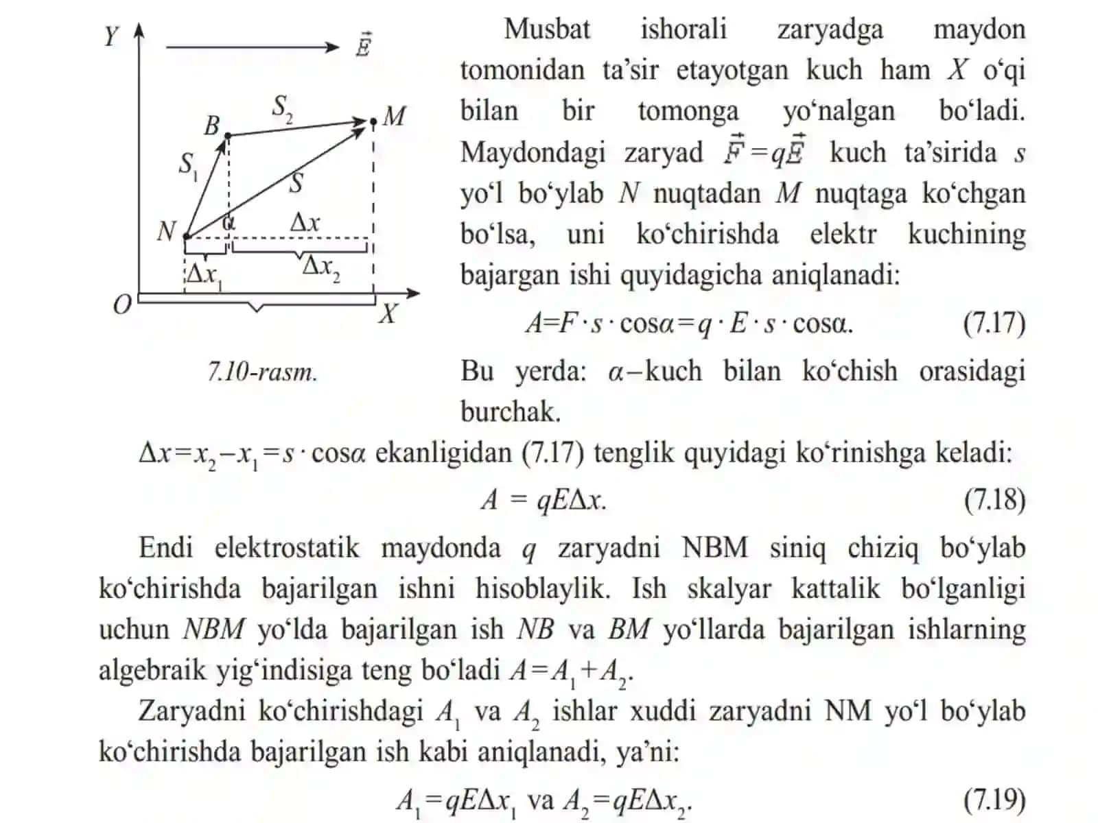 ELEKTROSTATIK MAYDONDA ZARYADNI KO‘CHIRISHDA BAJARILGAN ISH. 10-fizika fanidan dars ishlanma. 3