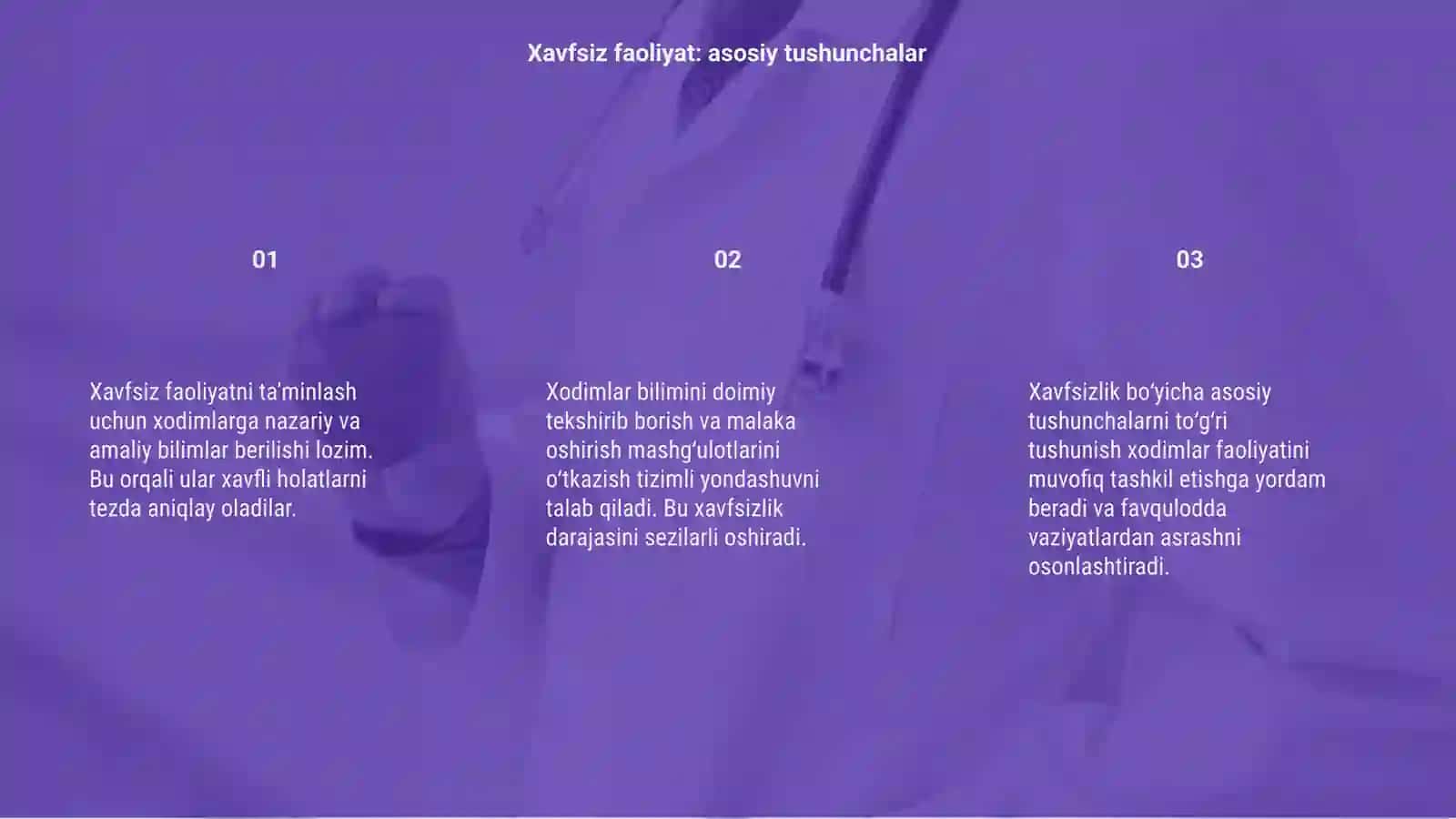 Xavfsiz faoliyatni tashkil qilishda xodimlar bilimini tekshirish va o‘qitish 3