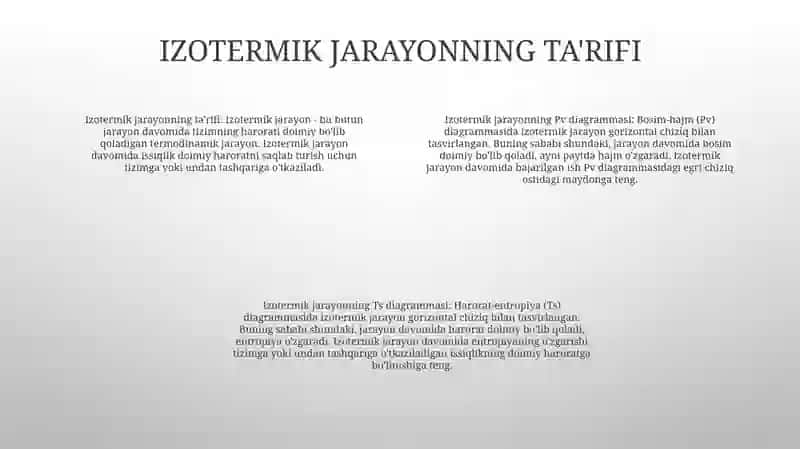 Izotermik Jarayon.Jarayonning Pv Va Ts - Diagrammalari 3