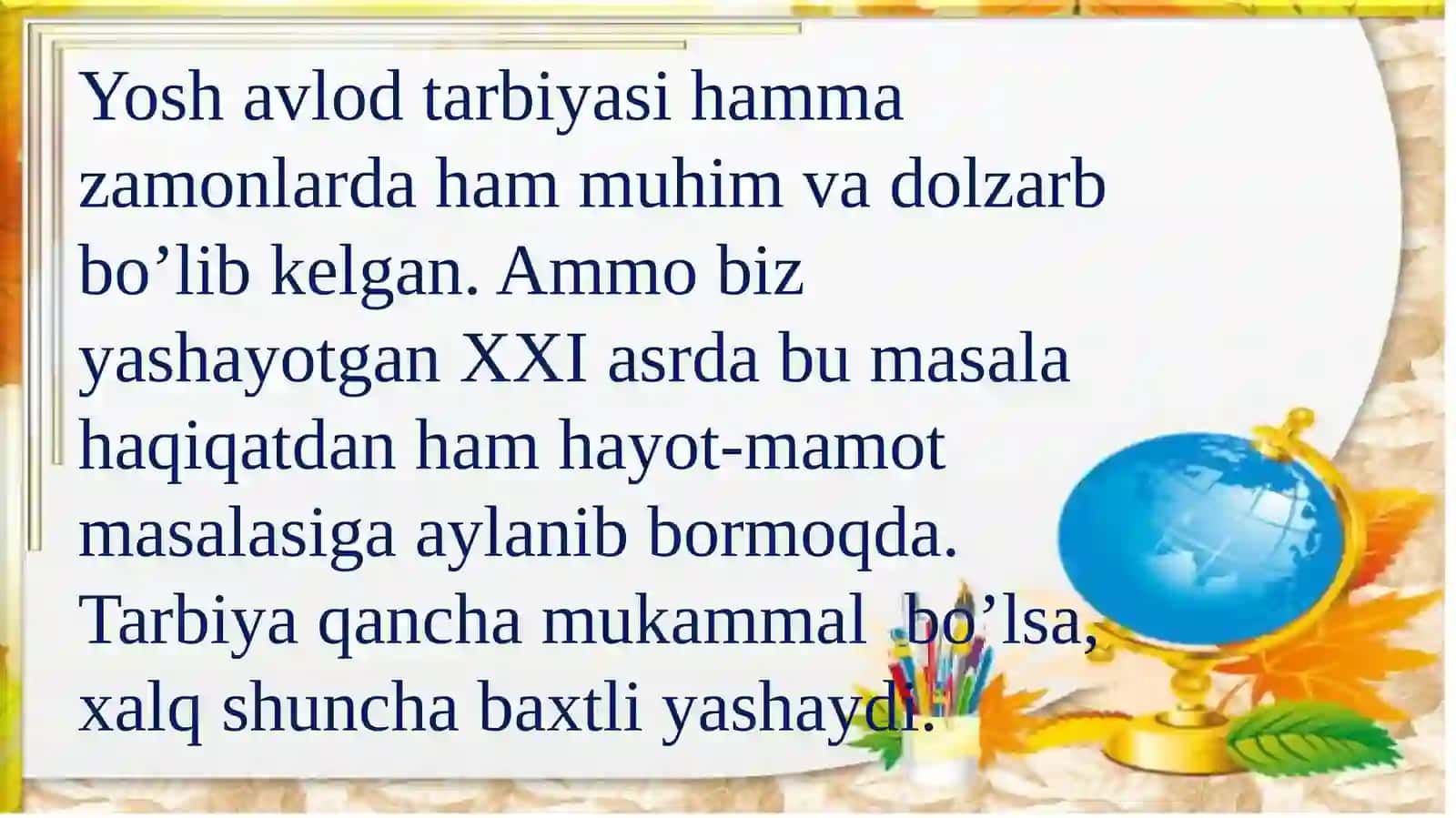 Yoshlar Tarbiyasi 3