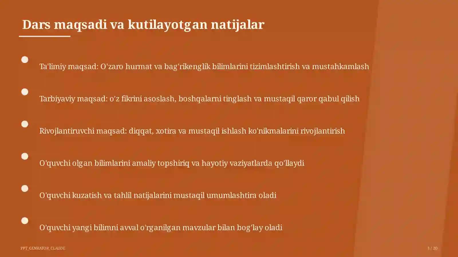 O'zaro hurmat va bag'rikenglik (7-sinf) 3
