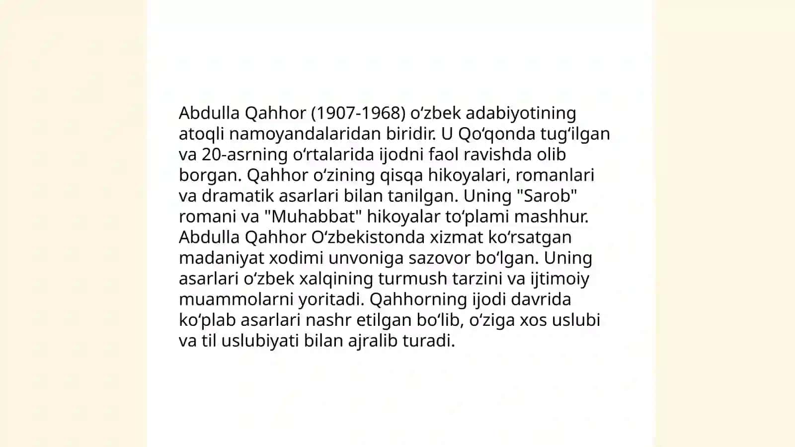 Abdulla Qahhorning "Ming bir jon " hikoyasi uslubiy tahlili 3
