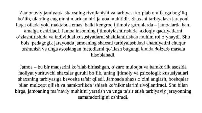 Jamoada shaxsni tarbiyalash 3