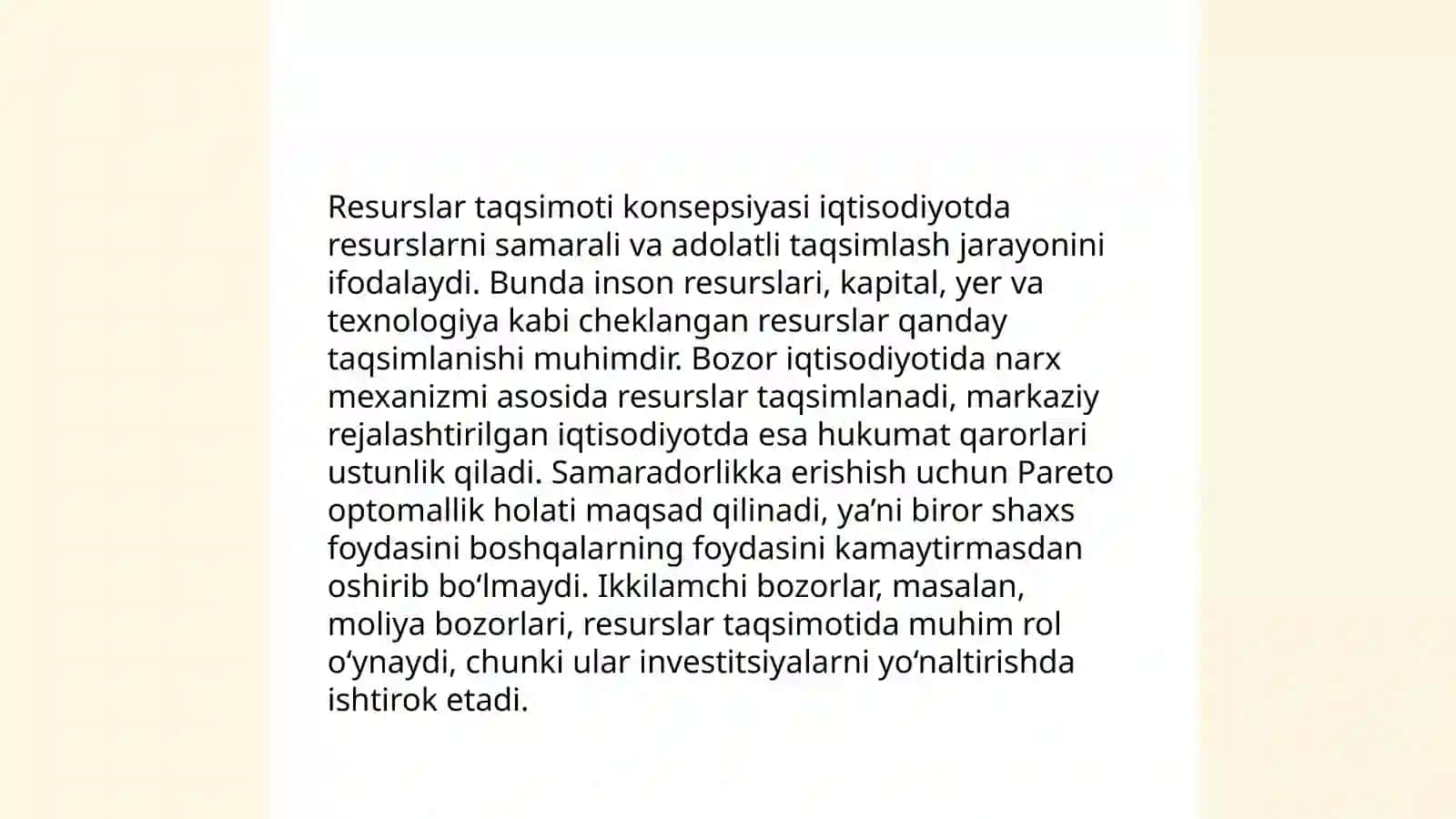 Korxonada resurslar taqsimoti samarali taqsimlanishining nazariy va ammaliy jixatlari 3