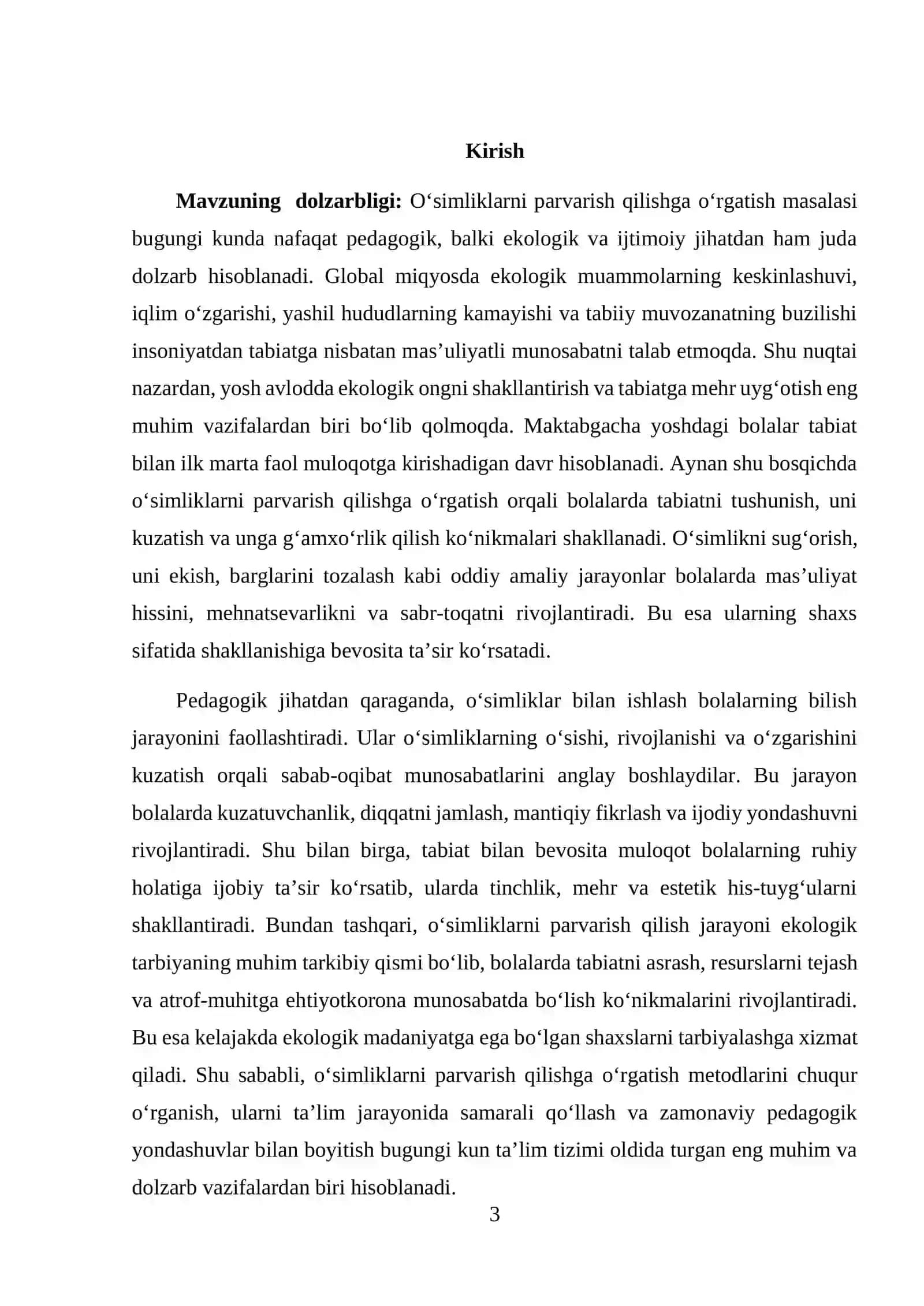 O’simliklarni parvarish qilishga o’rgatish metodlari 3