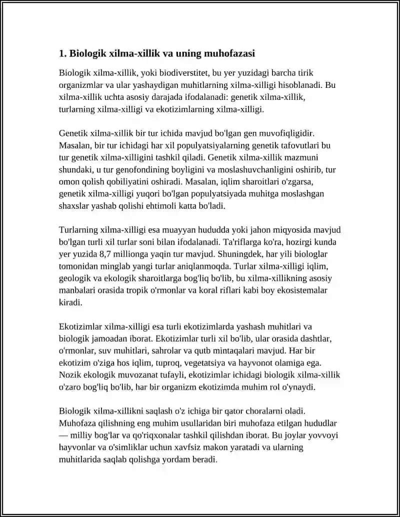Biologik xilma-xillik va uning muhofazasi 3
