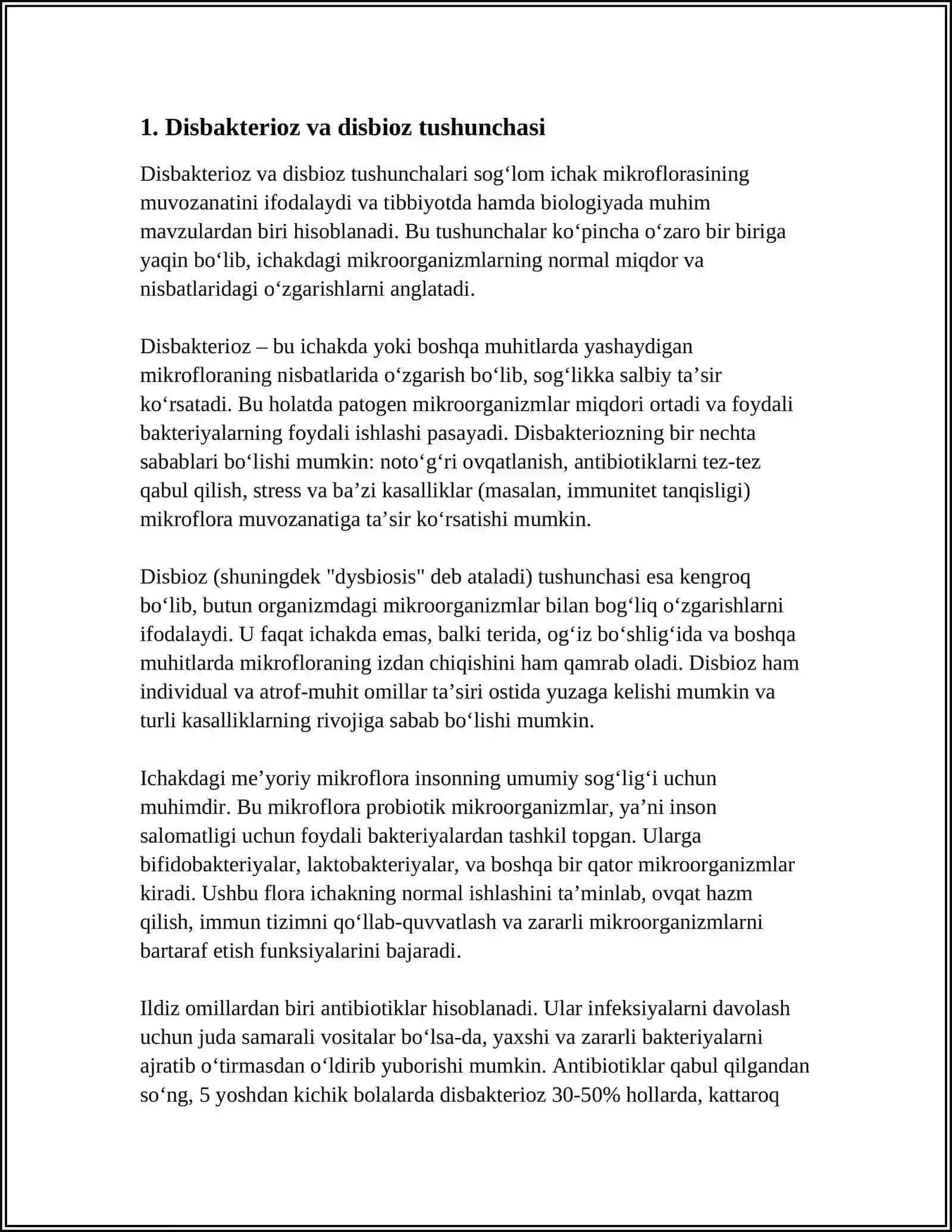 DISBAKTERIOZ, DISBIOZ, KELIB CHIQISHIDA QATNASHUVCHI OMILLAR 3